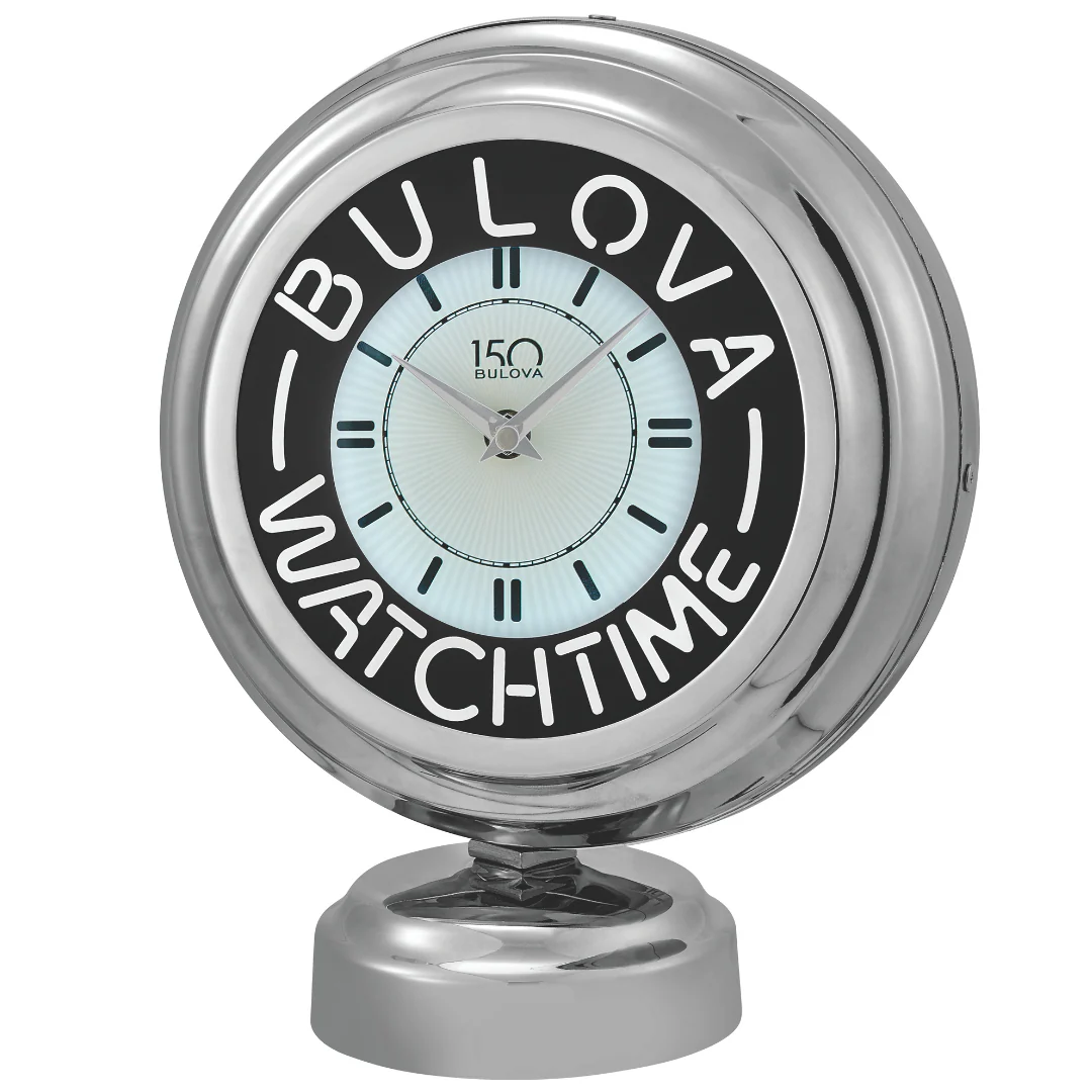 Bulova Watch Time II Neon Table Clock B1939 – Retro Style, Modern Glow - Image 4