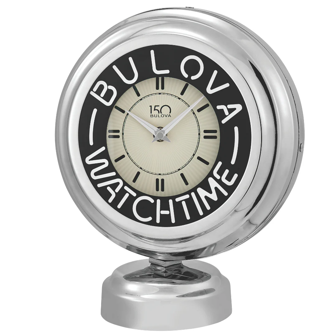 Bulova Watch Time II Neon Table Clock B1939 – Retro Style, Modern Glow - Image 5