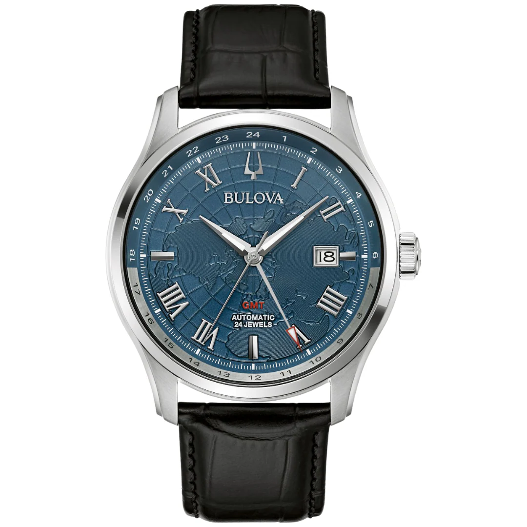 BULOVA Wilton GMT Automatic Watch 24 Jewels Model 96B385