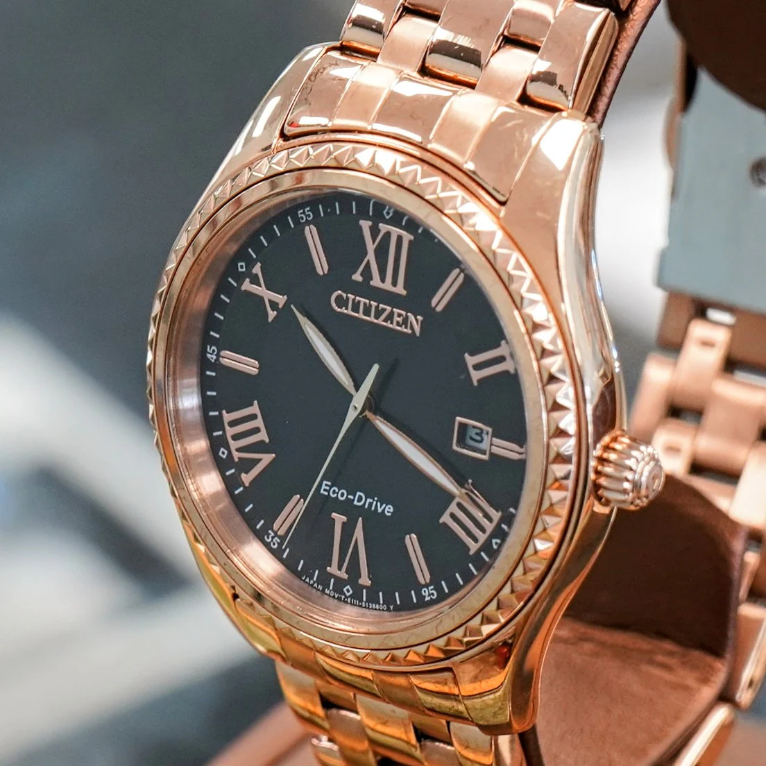 CITIZEN Dress Watch Eco-Drive EO1143-54E Date Indicator Wristwatch ALL Rose Gold S.S. - Image 5