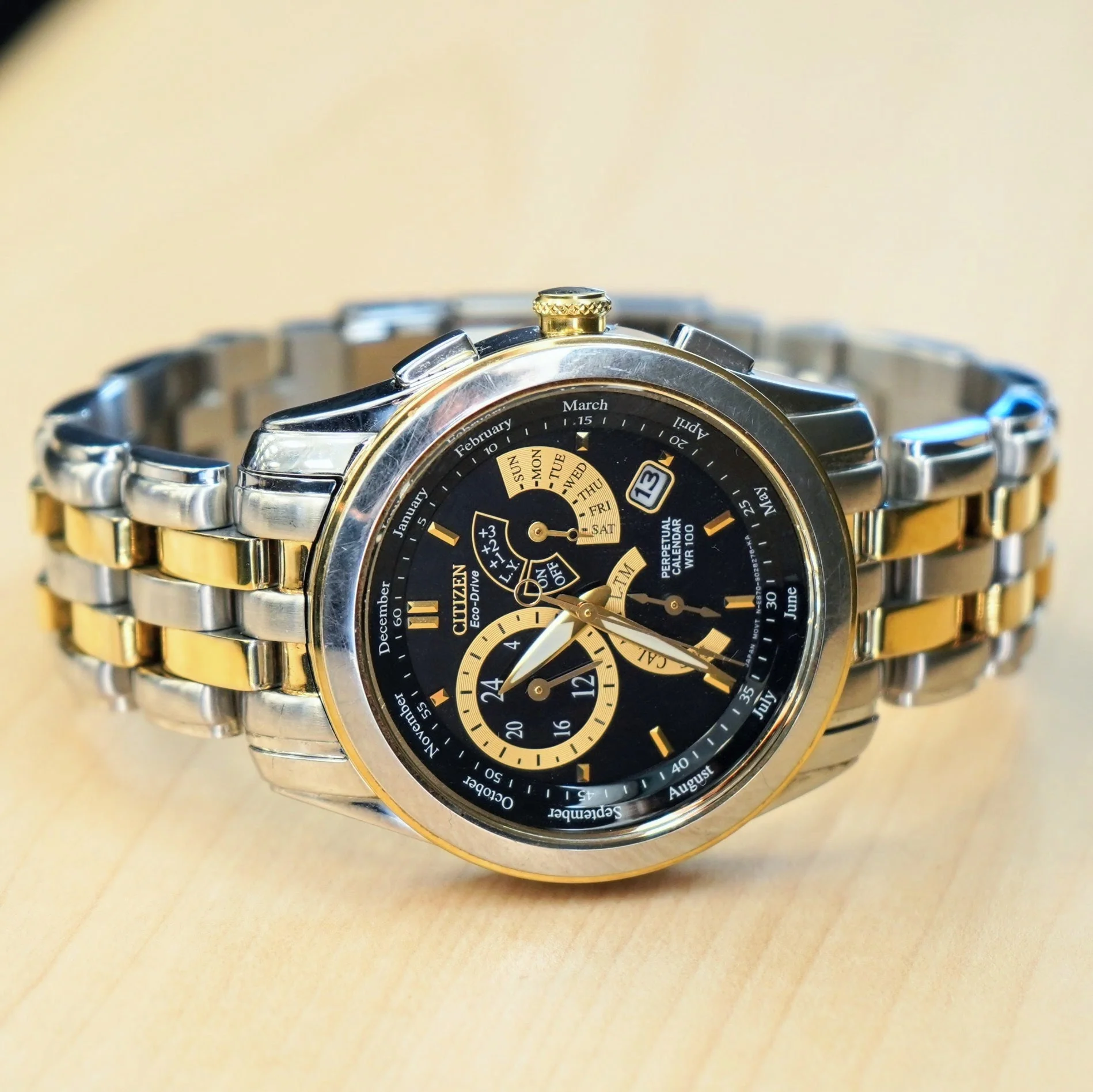 CITIZEN Eco-Drive Chandler Watch BL8004-53E Perpetual Calendar Two-Tone Wristwatch - Image 7