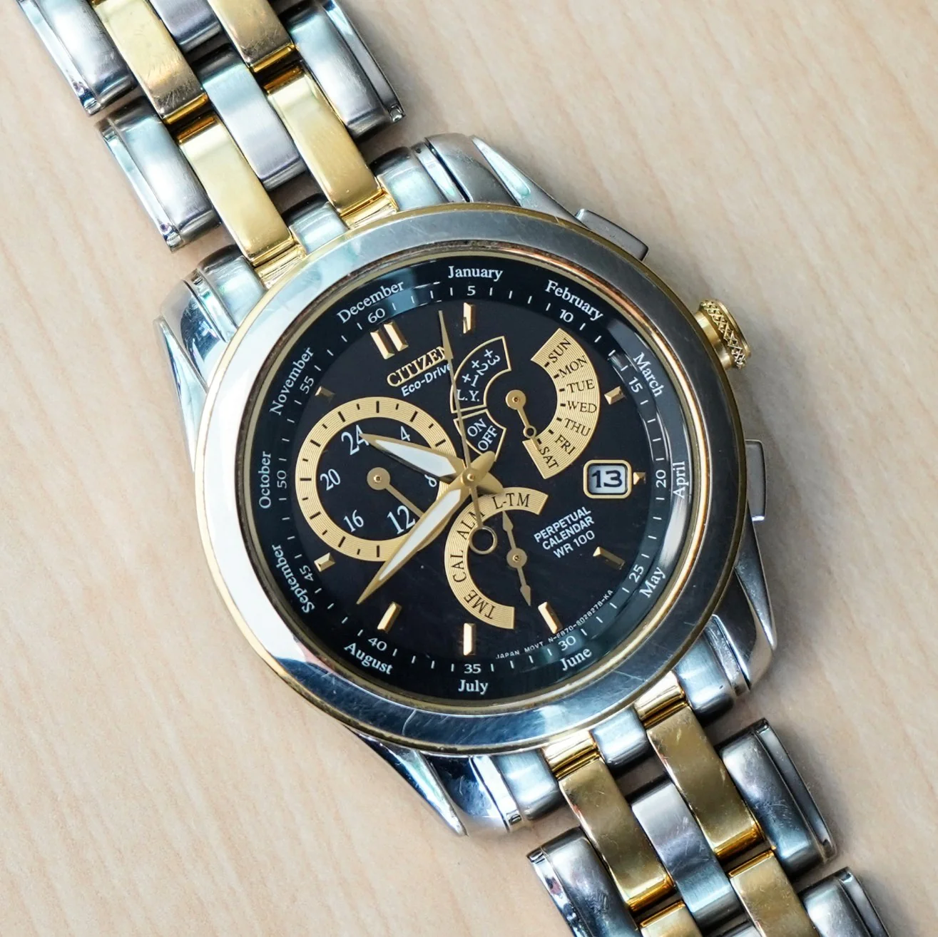 CITIZEN Eco-Drive Chandler Watch BL8004-53E Perpetual Calendar Two-Tone Wristwatch - Image 9