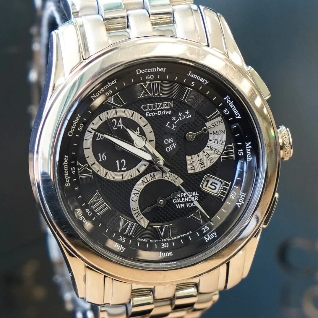 CITIZEN Eco-Drive Chandler Watch BL8004-53E Perpetual Calendar Wristwatch ALL S.S. - Boxes! - Image 3