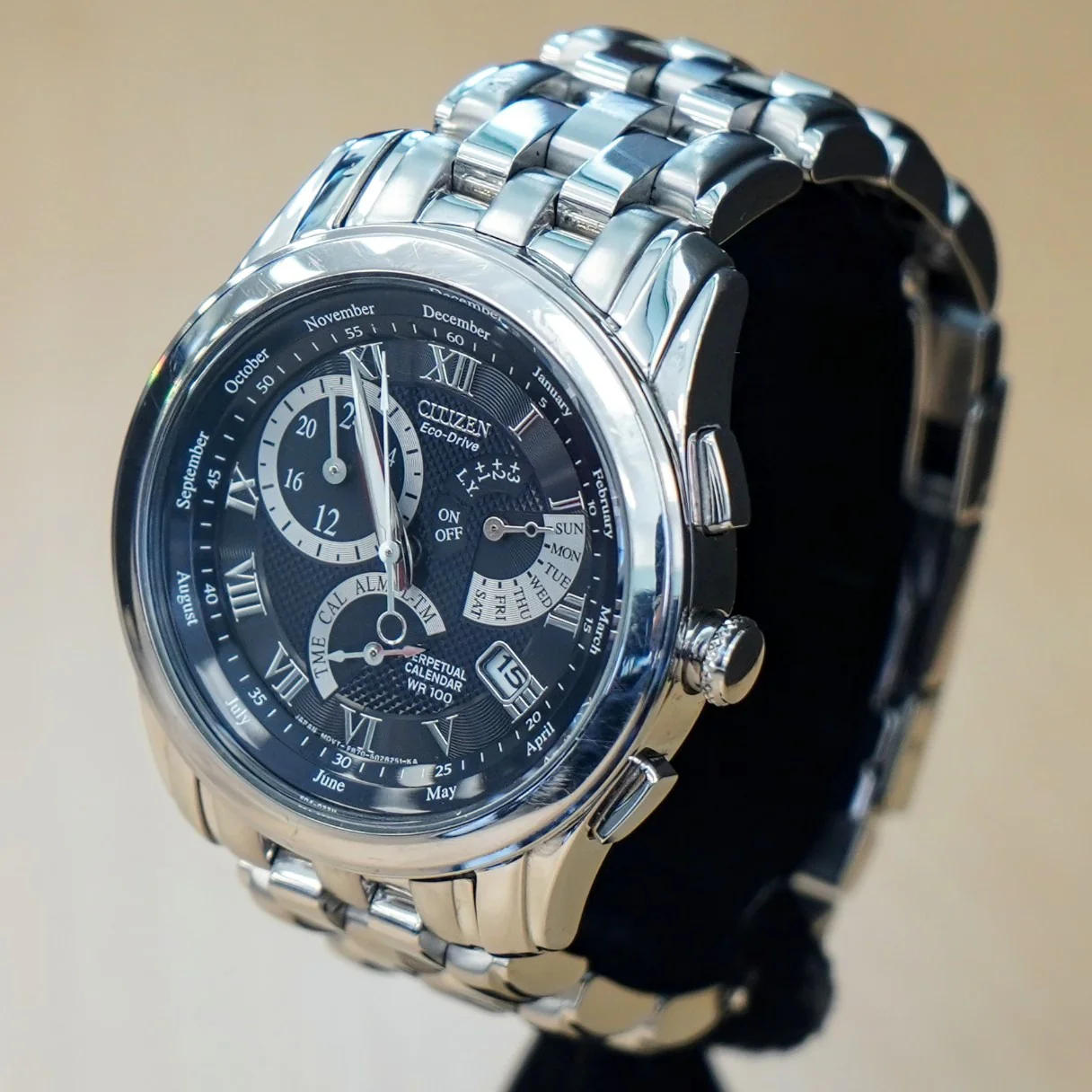 CITIZEN Eco-Drive Chandler Watch BL8004-53E Perpetual Calendar Wristwatch ALL S.S. - Boxes! - Image 4