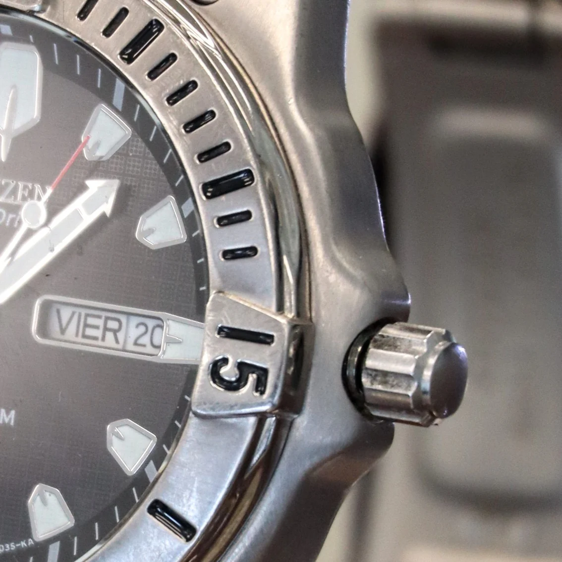 CITIZEN Eco-Drive Titanium Watch Ref. BM8230-58A Professional Diver Wristwatch WR 200 - Image 6