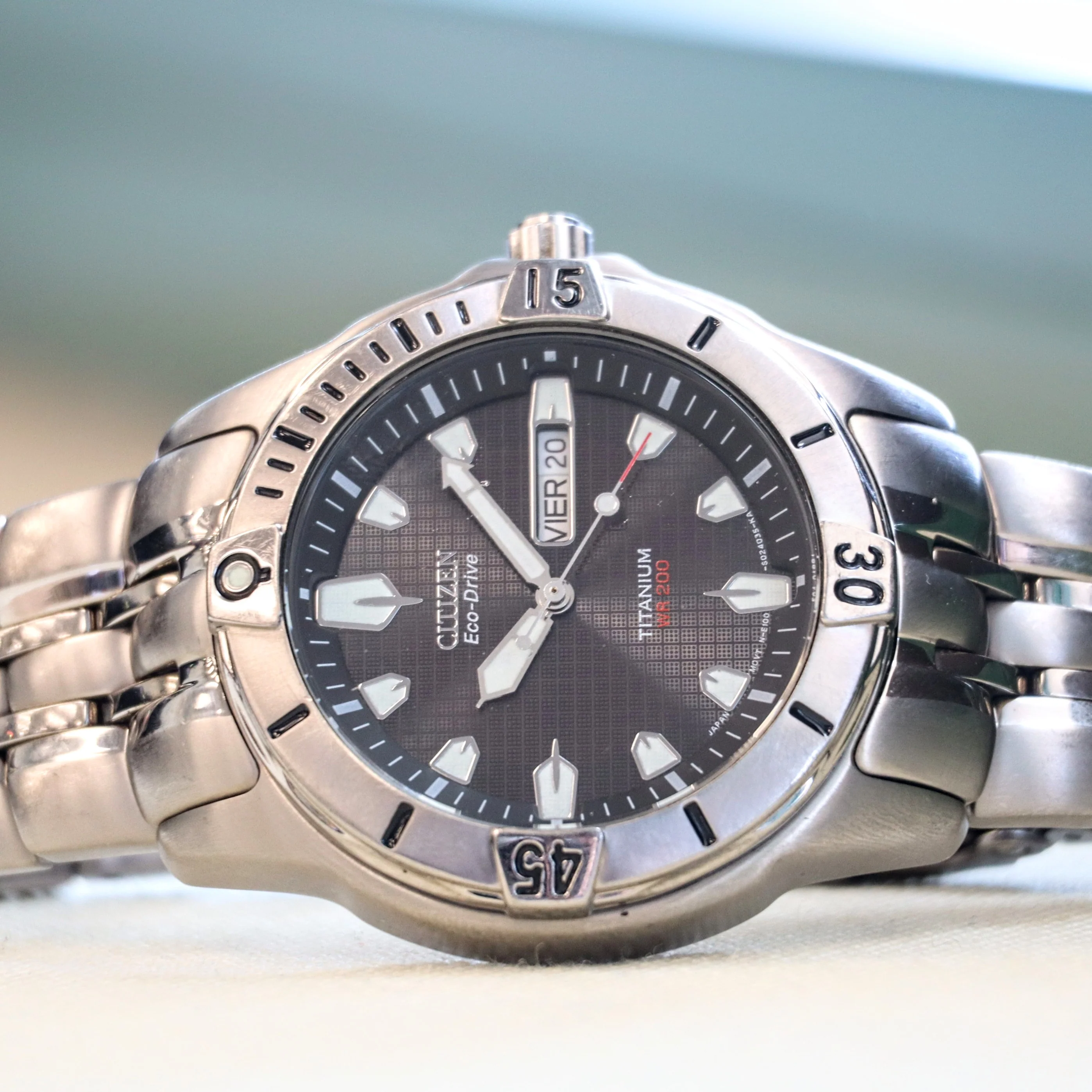 CITIZEN Eco-Drive Titanium Watch Ref. BM8230-58A Professional Diver Wristwatch WR 200 - Image 8