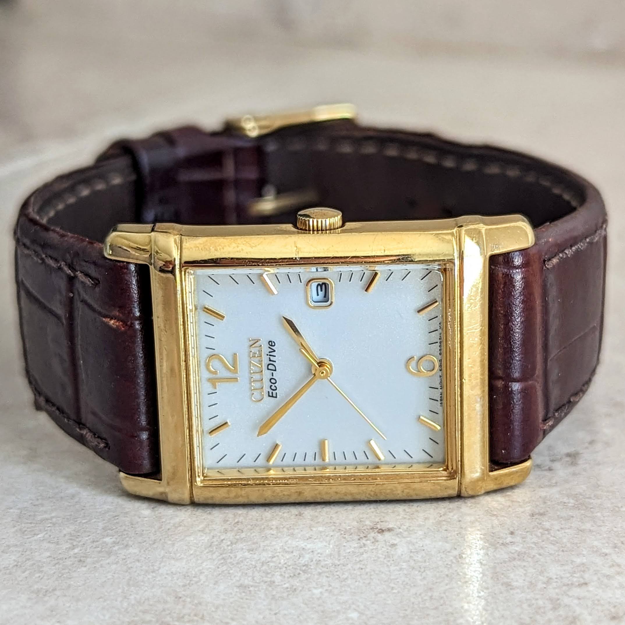 CITIZEN Eco-Drive Watch Date Indicator Quartz Vintage Wristwatch B011-S071003 - Image 11