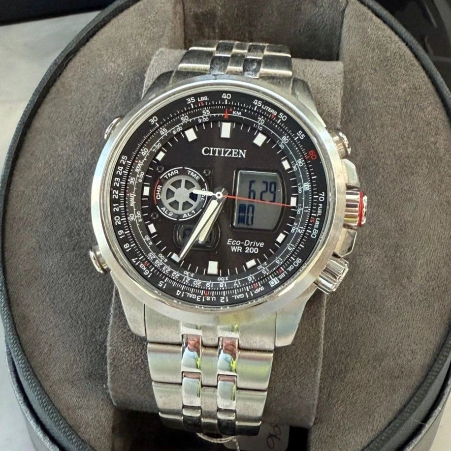 Citizen Promaster Air Eco-Drive JZ1060-76E Pilot Watch ALL SS Box Papers Japan - Image 3
