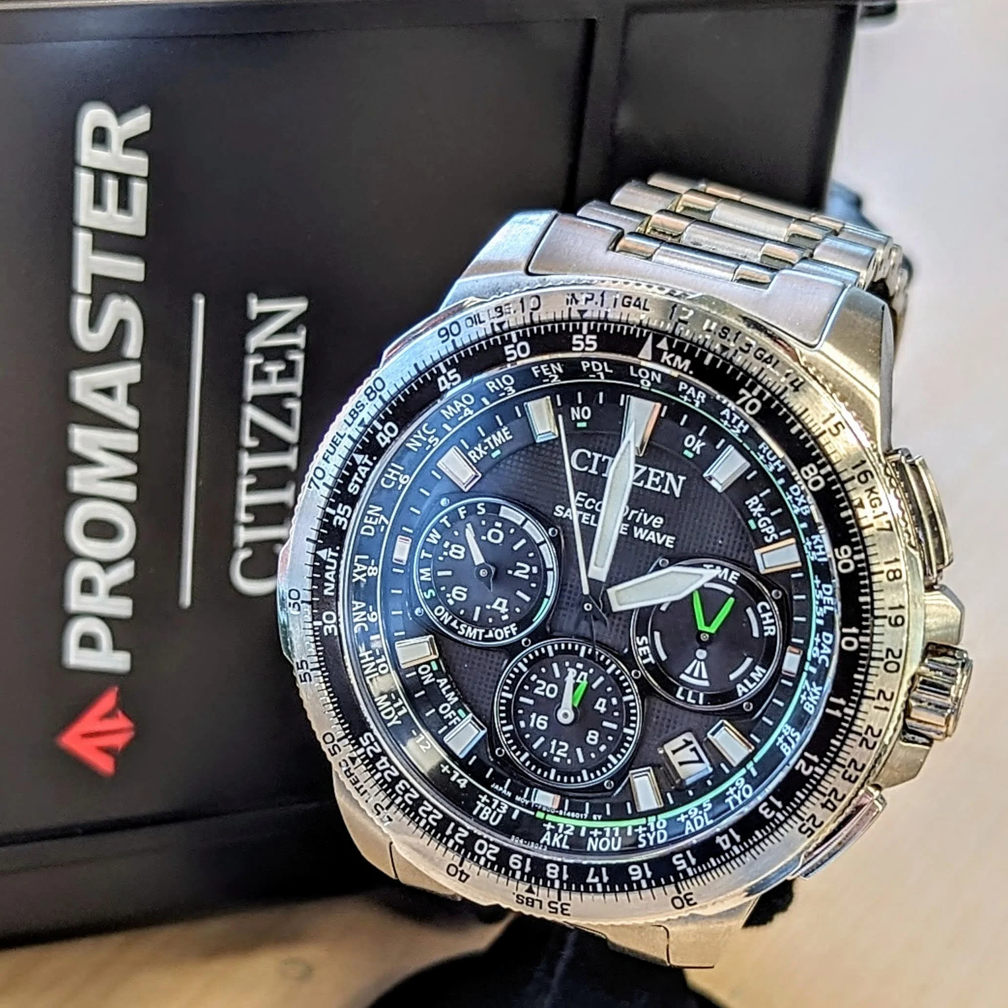 CITIZEN Promaster Navihawk GPS Satellite Wave Wristwatch Eco-Drive Chronograph Watch CC9030-51E - Image 5