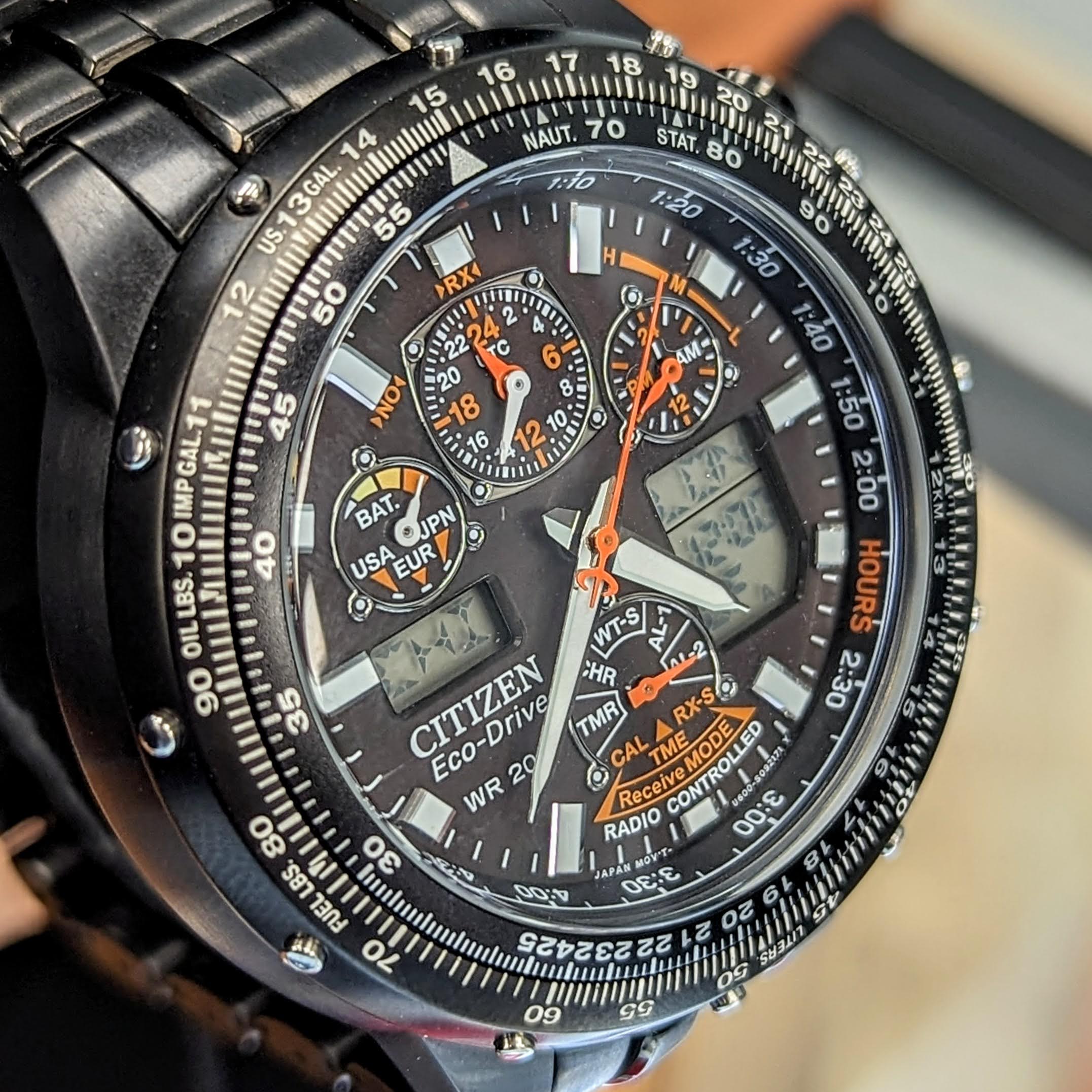 CITIZEN Promaster Skyhawk A-T Wristwatch Radio Controlled Eco-Drive “Black Eagle” JY0005-50E - Image 4