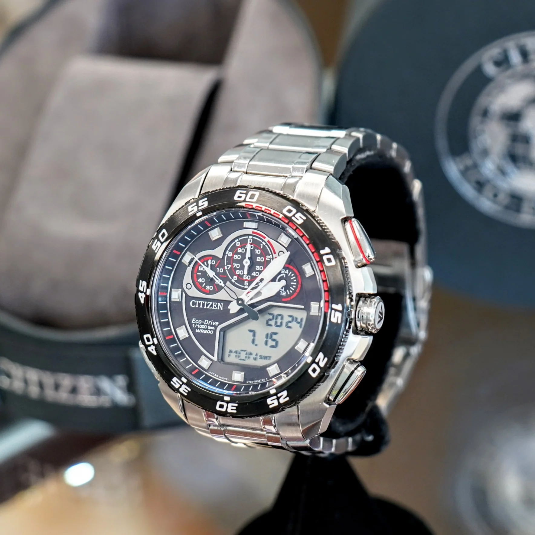 CITIZEN Promaster SST Watch Eco-Drive Chronograph Wristwatch Ref. JW0111-55E ALL Original, Box & Papers! - Image 3