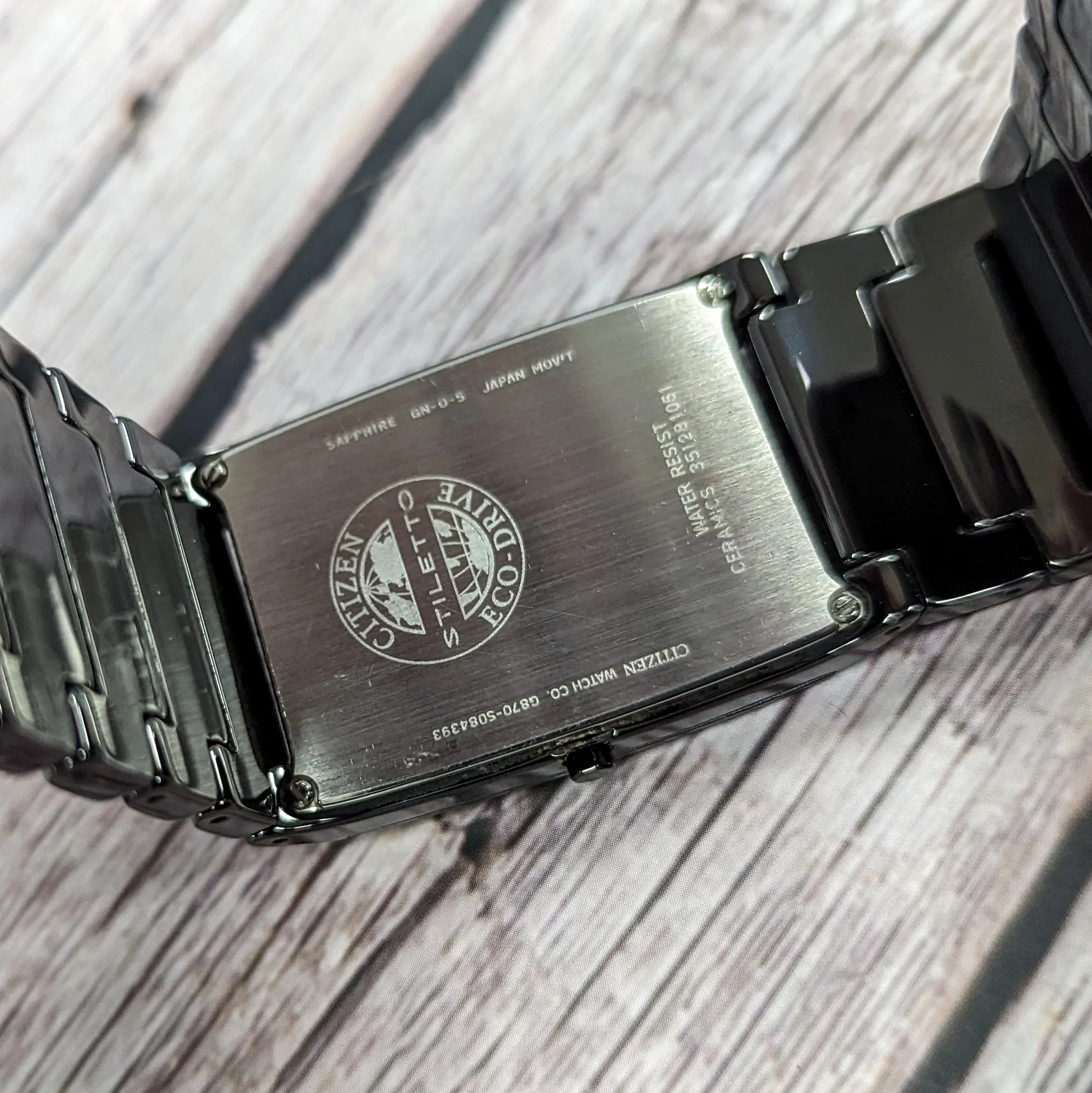 CITIZEN Stiletto Blade Eco-Drive Ceramic Watch AR3045-52E 28mm Dress Wristwatch - Image 12
