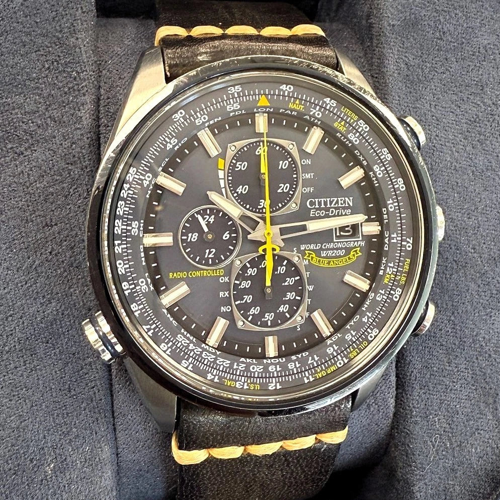 Citizen Blue Angel World Chronograph A-T Eco-Drive Watch AT8020-03L 43mm - In Box