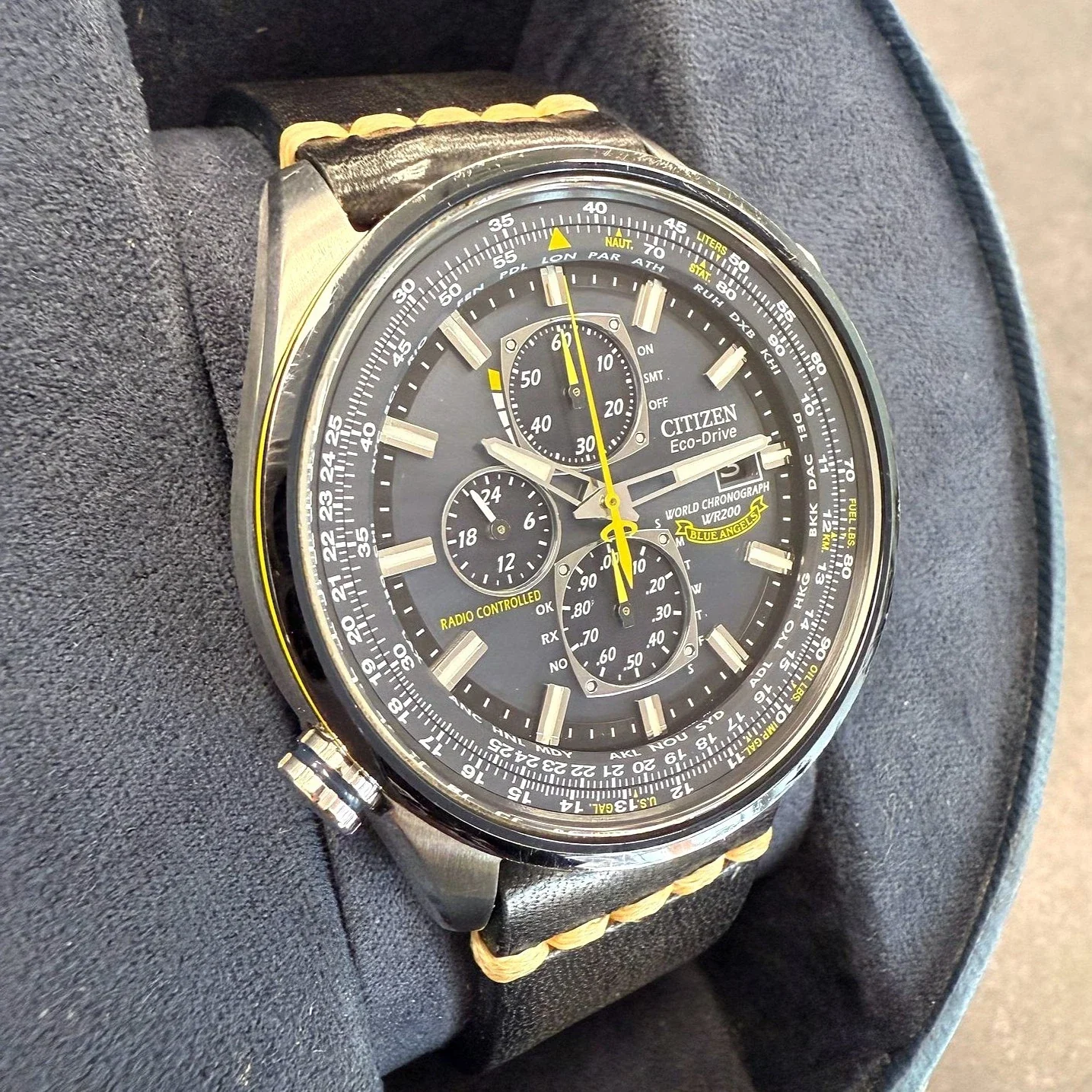 Citizen Blue Angel World Chronograph A-T Eco-Drive Watch AT8020-03L 43mm - In Box - Image 2