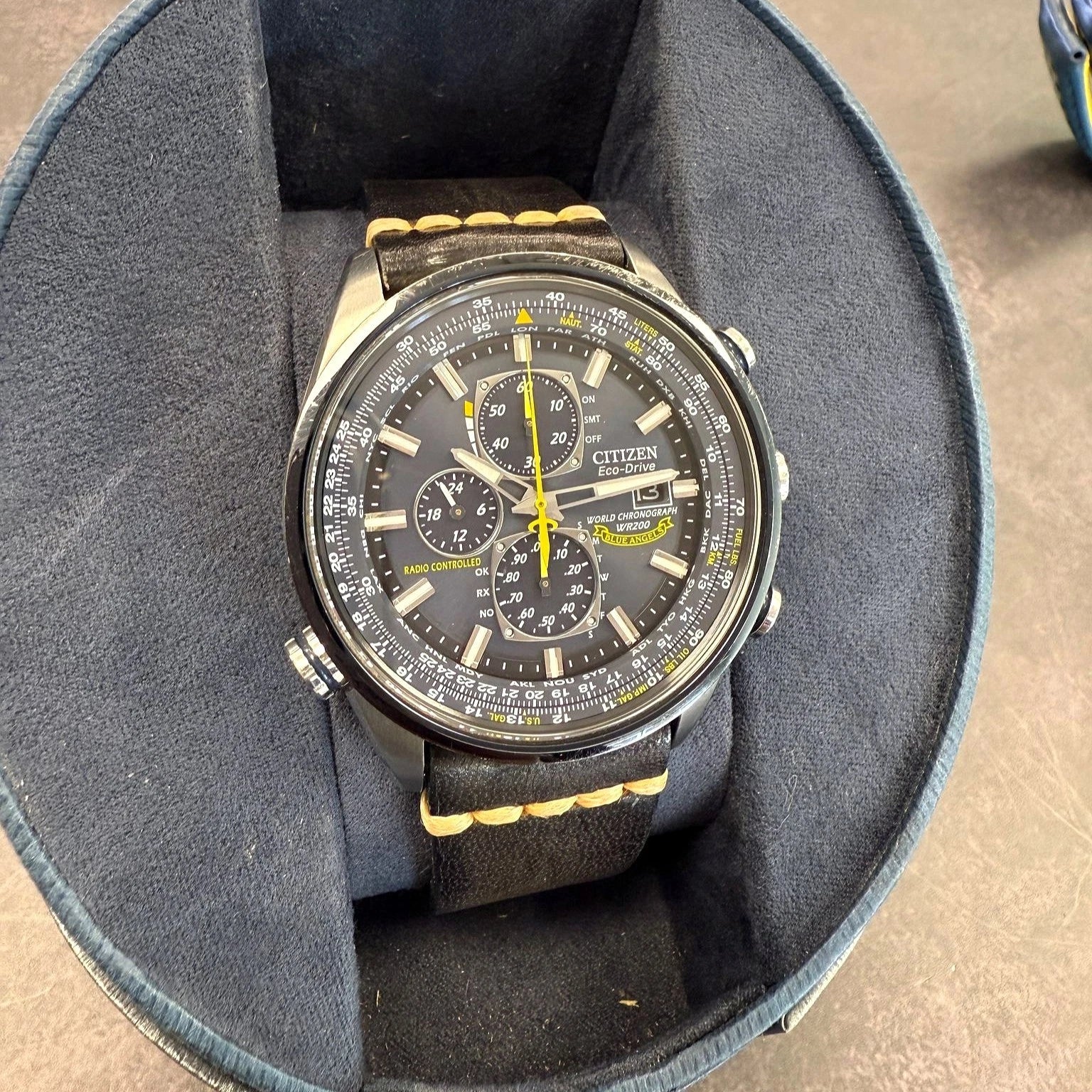 Citizen Blue Angel World Chronograph A-T Eco-Drive Watch AT8020-03L 43mm - In Box - Image 3