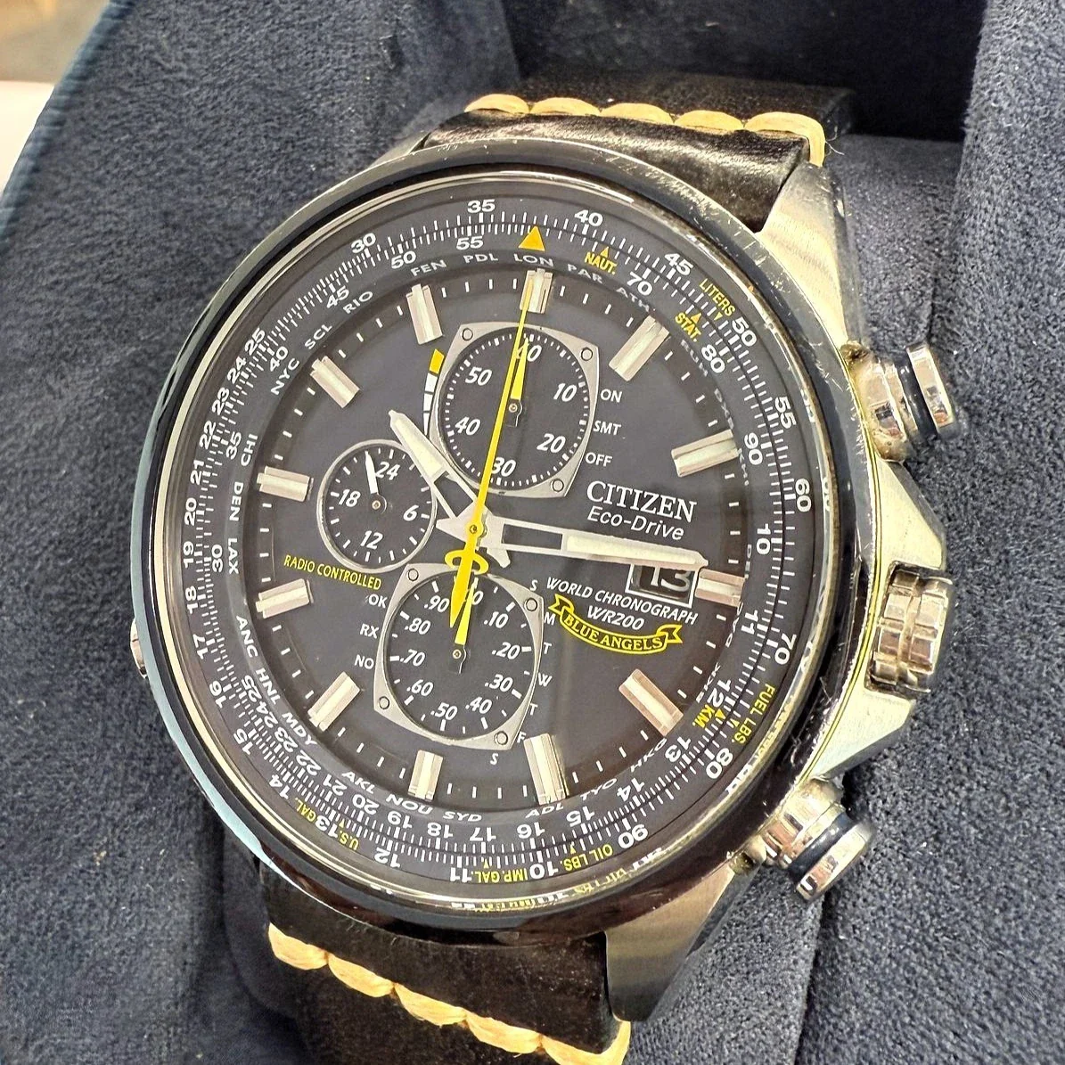 Citizen Blue Angel World Chronograph A-T Eco-Drive Watch AT8020-03L 43mm - In Box - Image 5