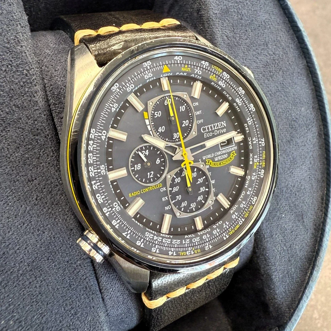 Citizen Blue Angel World Chronograph A-T Eco-Drive Watch AT8020-03L 43mm - In Box - Image 6