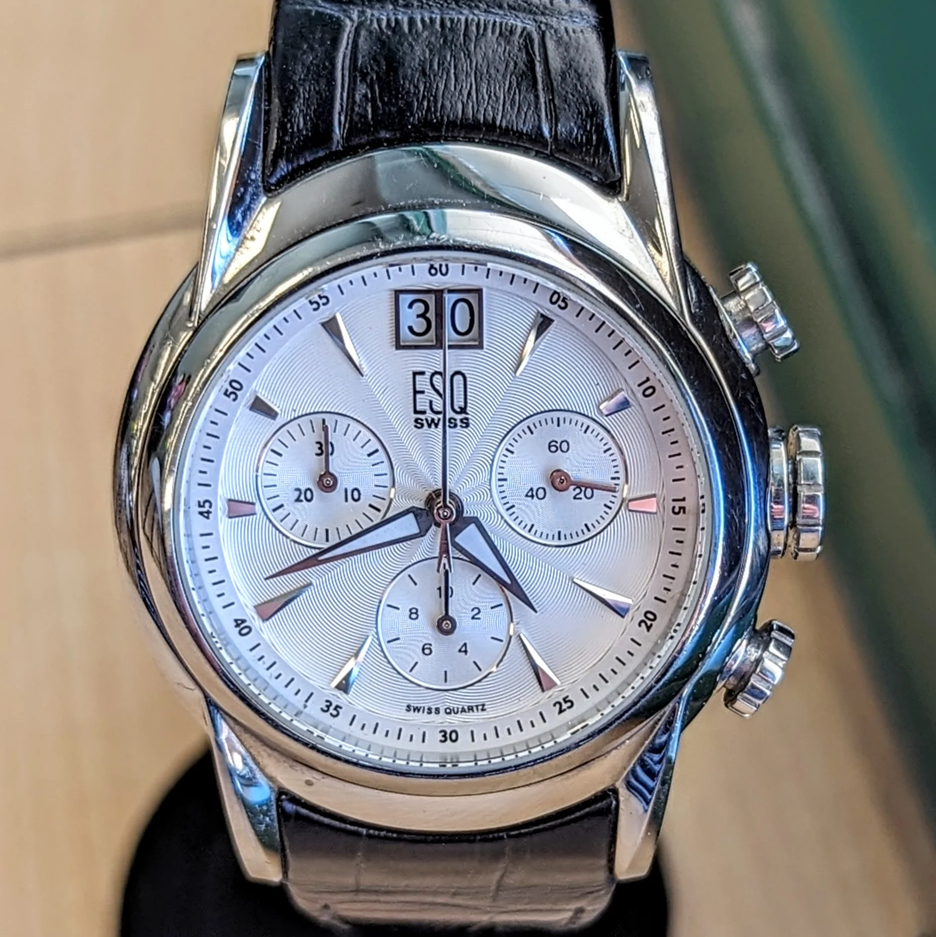 ESQ Swiss Chronograph Watch Date Indicator Ref. E5290 Quartz Wristwatch by Movado - Image 3