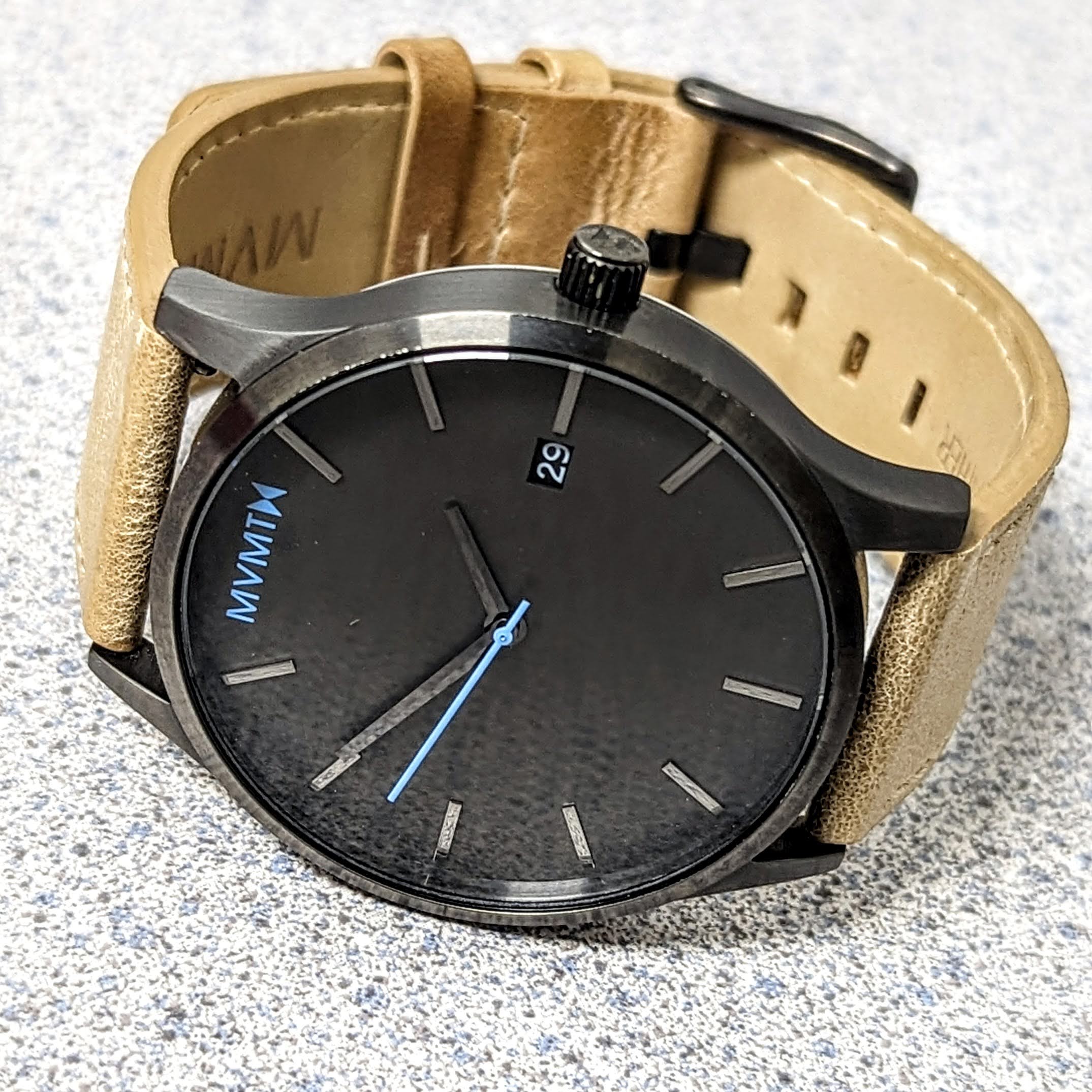 MVMT Classic Sandstone Quartz Watch Gunmetal Dial Date Indicator All Stainless Steel - Image 10