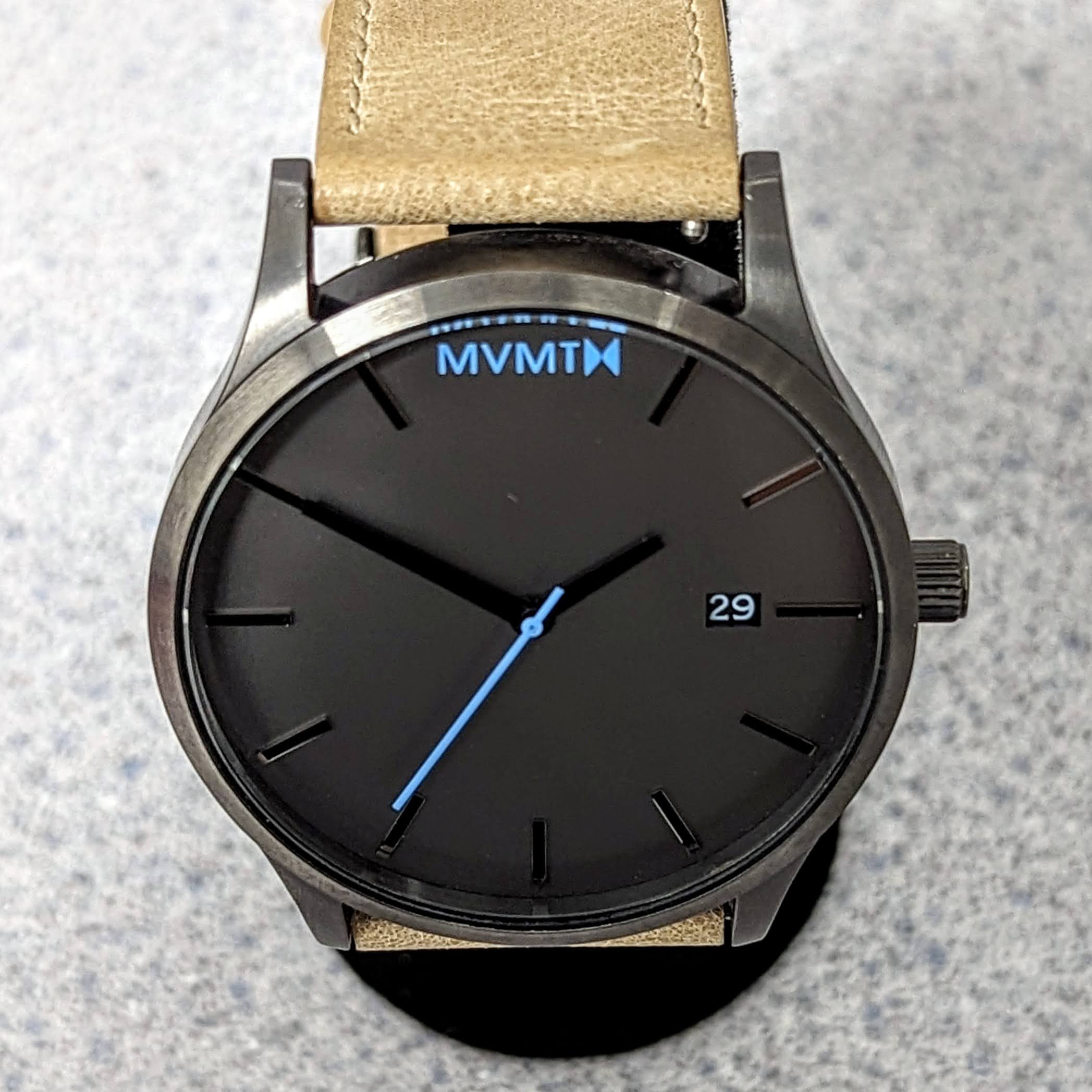 MVMT Classic Sandstone Quartz Watch Gunmetal Dial Date Indicator All Stainless Steel - Image 5