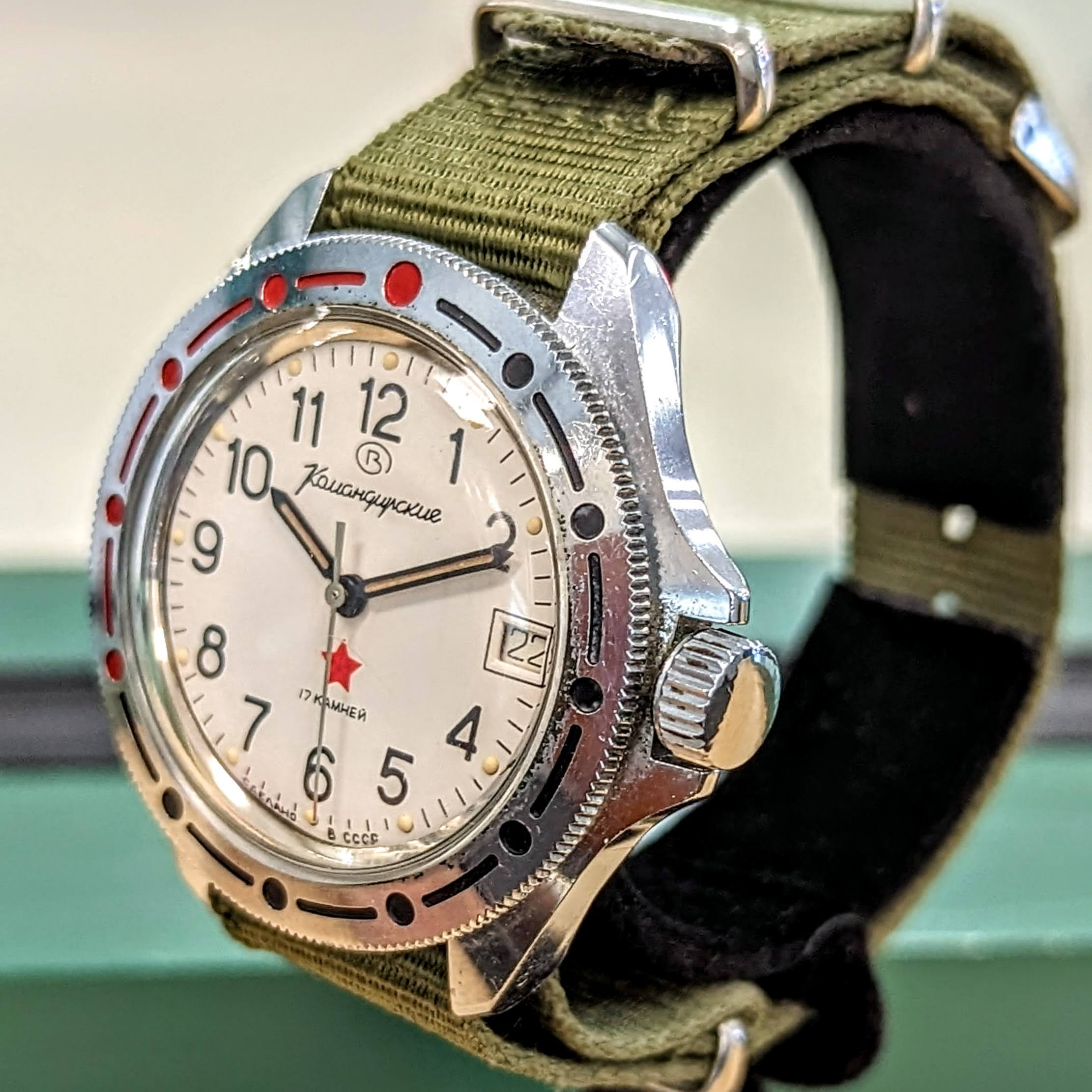 VOSTOK Komandirskie "Red Star" Diver Watch 17 Jewels Cal. 2414A Watertight 50m - Ref. 341201 U.S.S.R. Made - Image 4