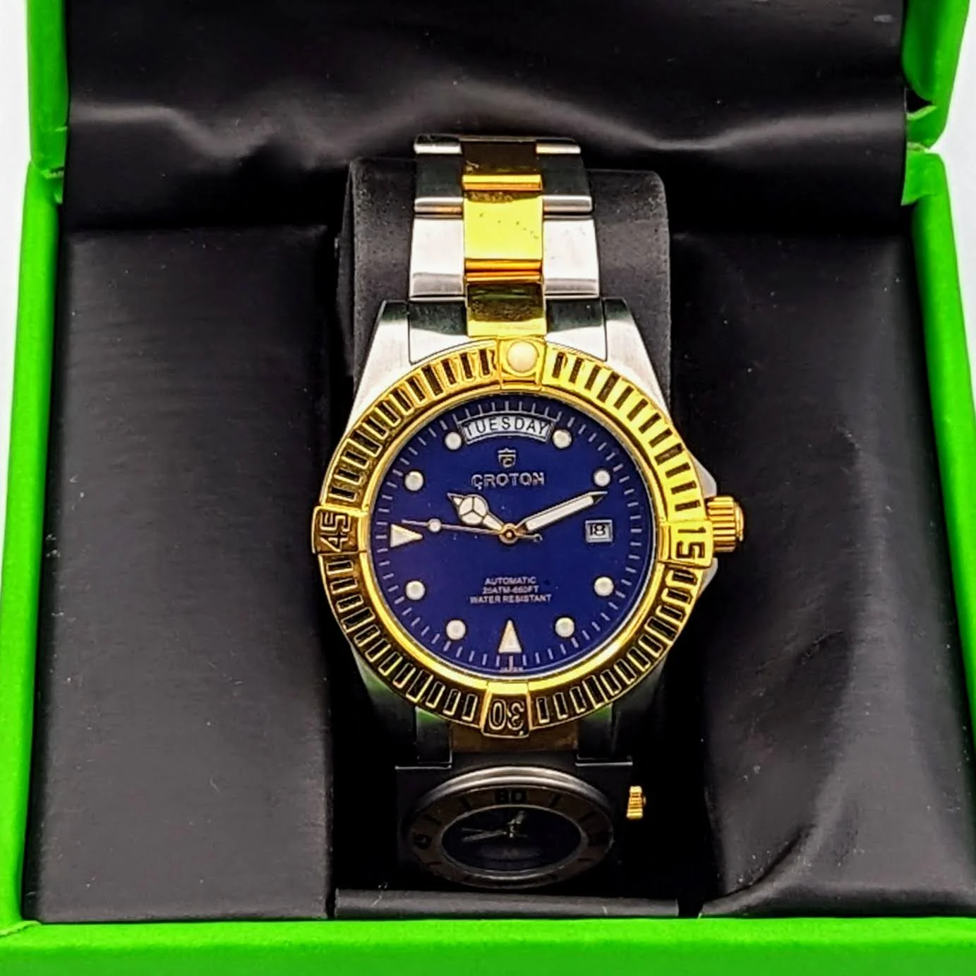 CROTON Wristwatch Two Time Zone Automatic and Quartz with Day Date Watch - Image 6