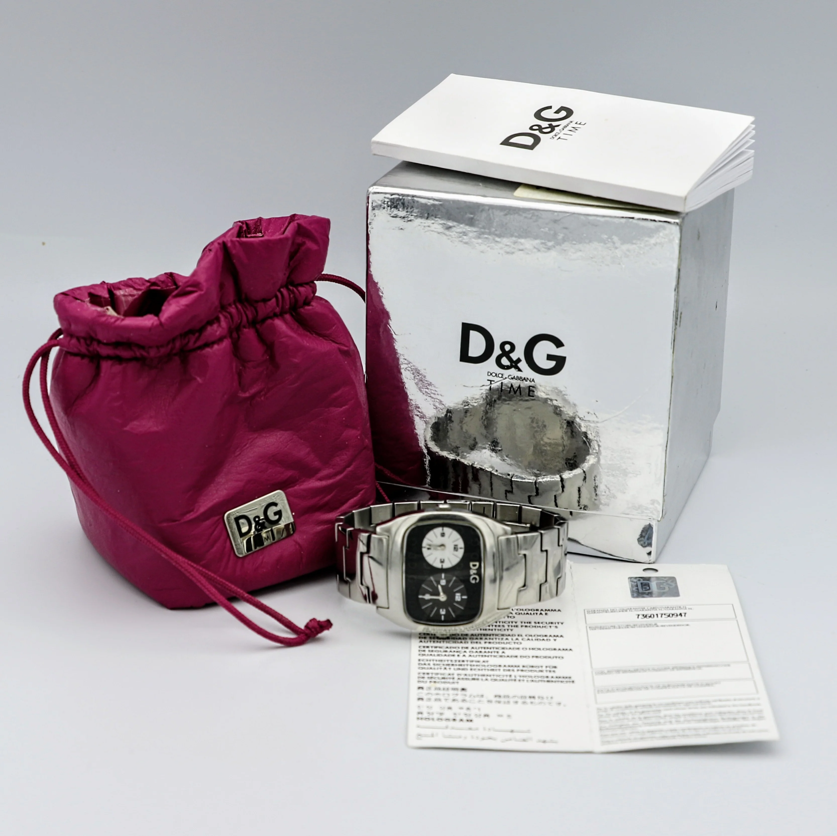 DOLCE & GABBANA Dual Time Watch Ref. DW0138 Wristwatch - Original D&G Box, Bag & Papers! - Image 12