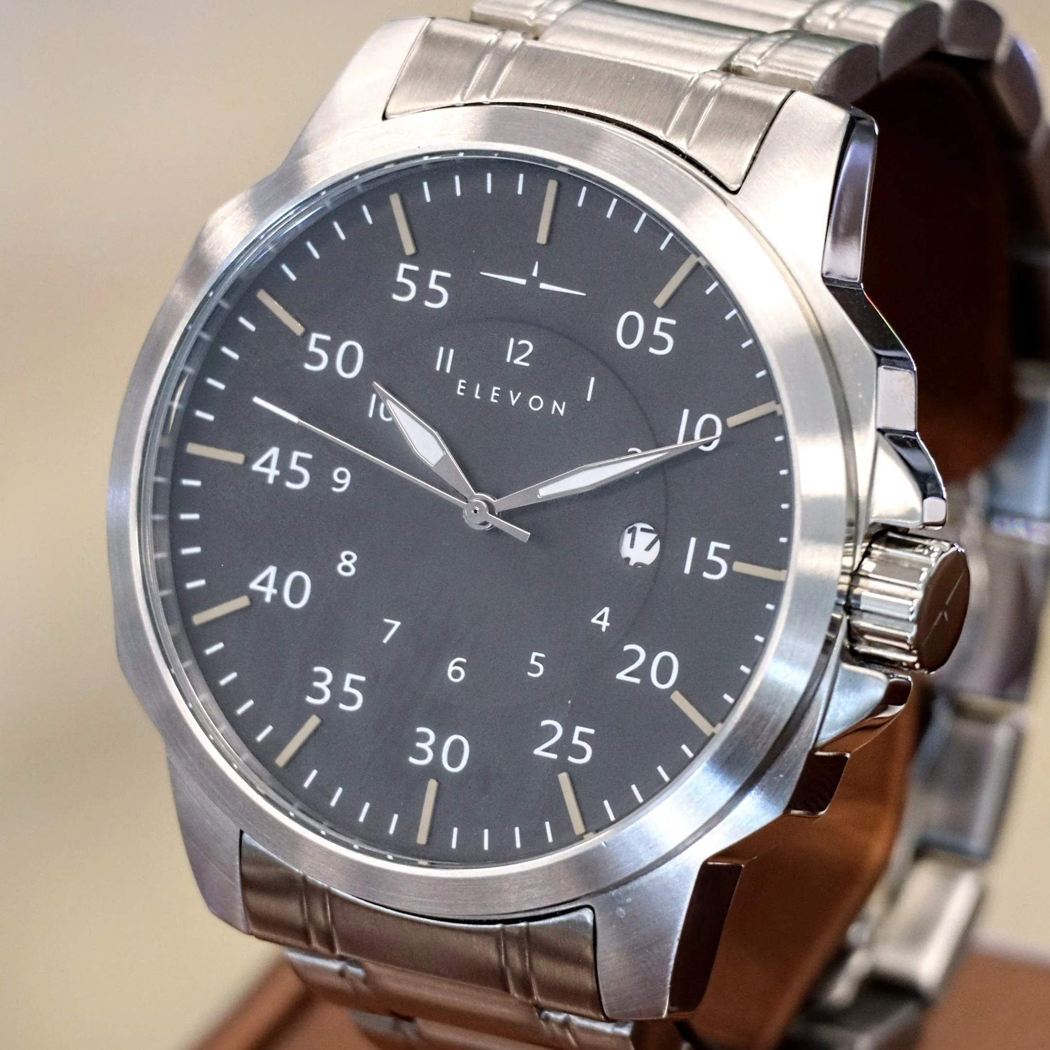 ELEVON HUGHES Watch Date Indicator Ref. ELE100-3 Stainless Steel Quartz Wristwatch ALL Original - Image 5