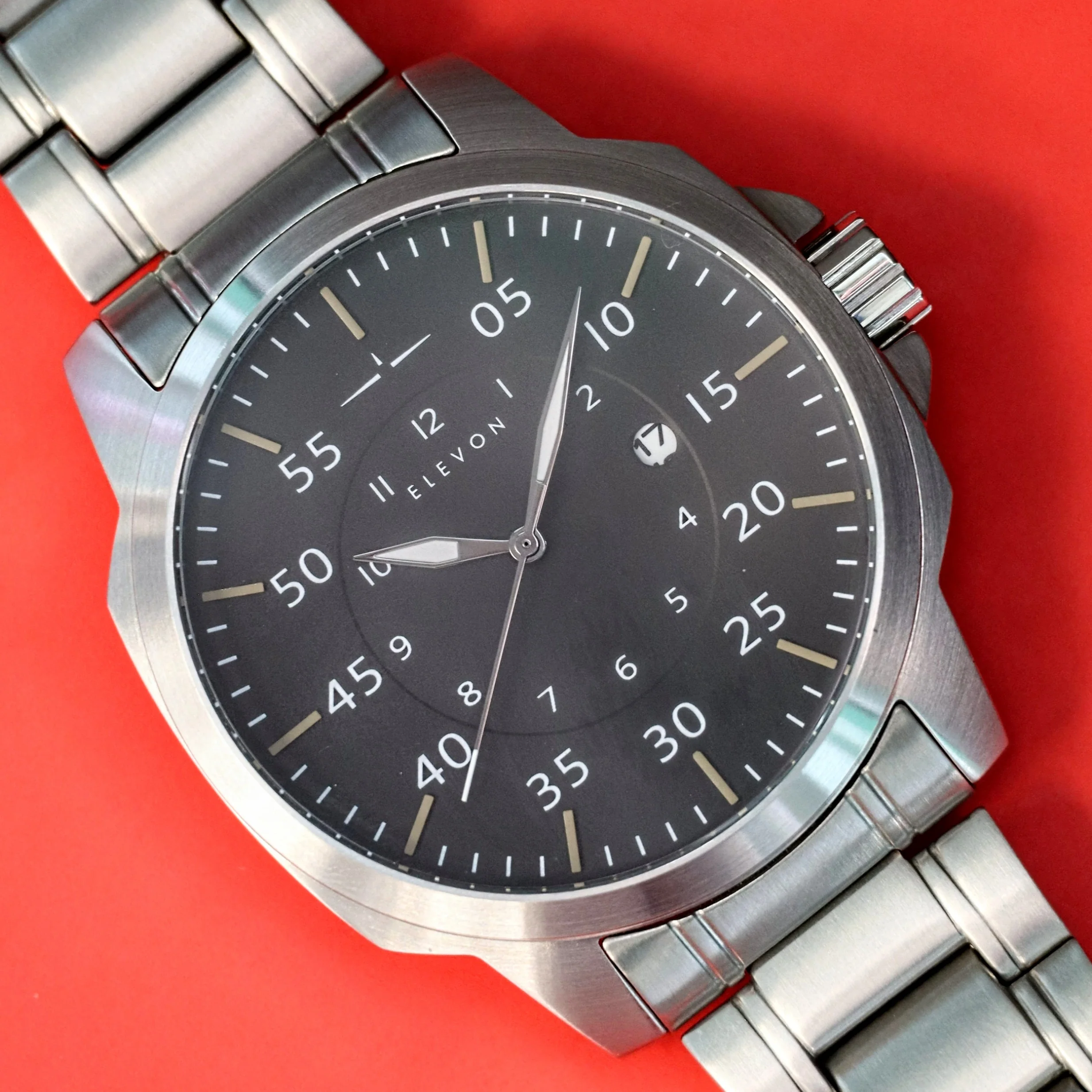 ELEVON HUGHES Watch Date Indicator Ref. ELE100-3 Stainless Steel Quartz Wristwatch ALL Original - Image 8