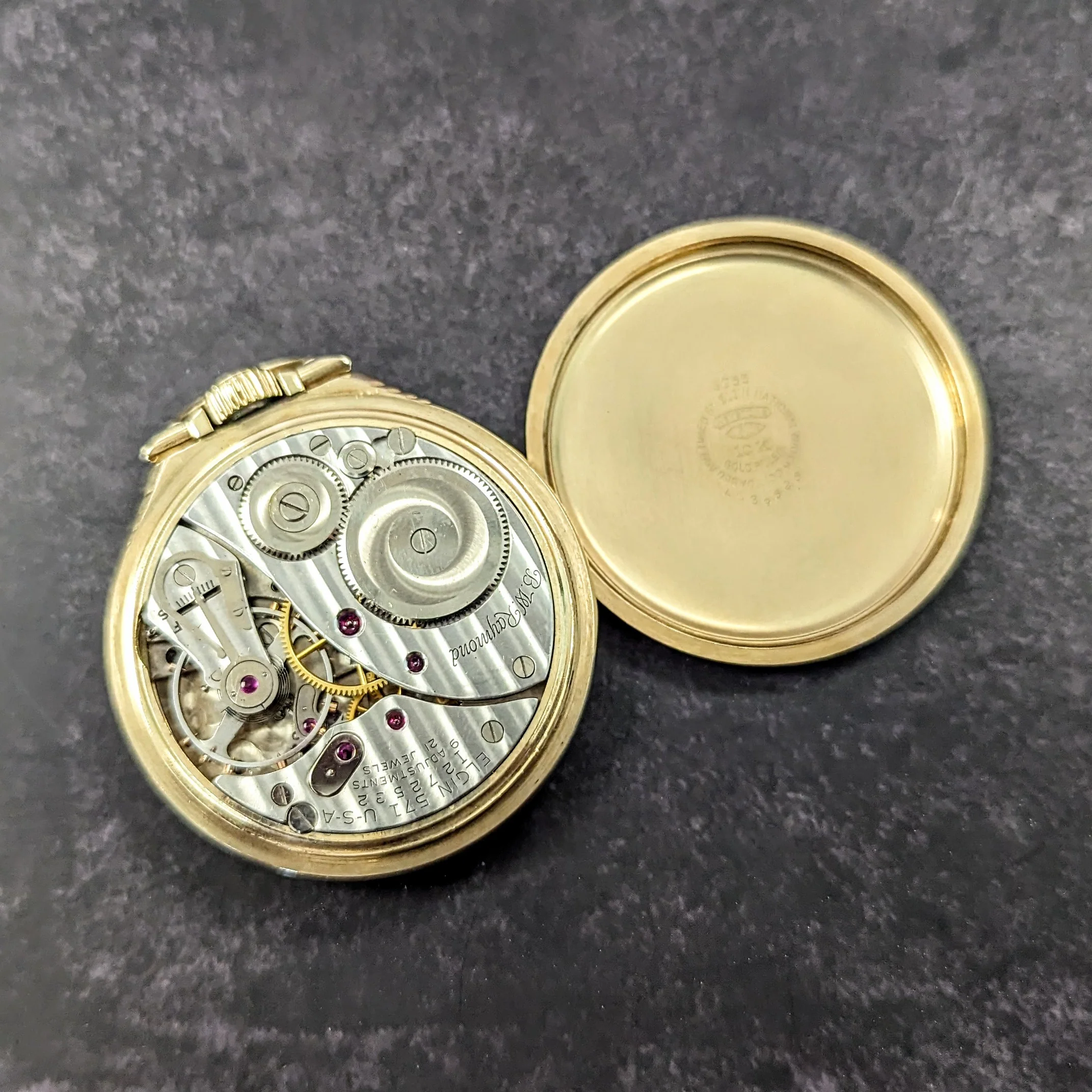 1954 Elgin B.W. Raymond Pocket Watch 16s Grade 571 Lever Set 21 Jewels 9 Adjustments - Image 10