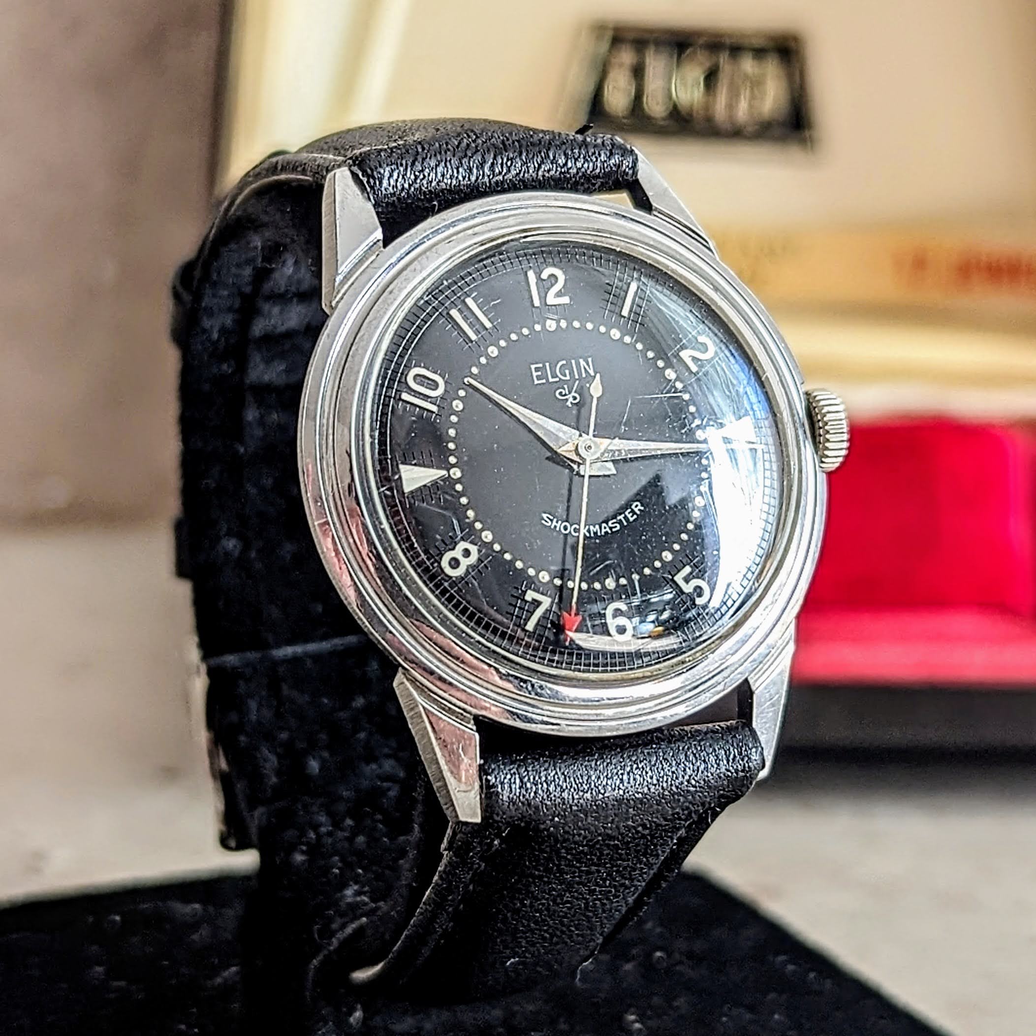 ELGIN Dolphin Watch Durapower Shockmaster Wristwatch Ref. 5918 Black Dial - Image 5