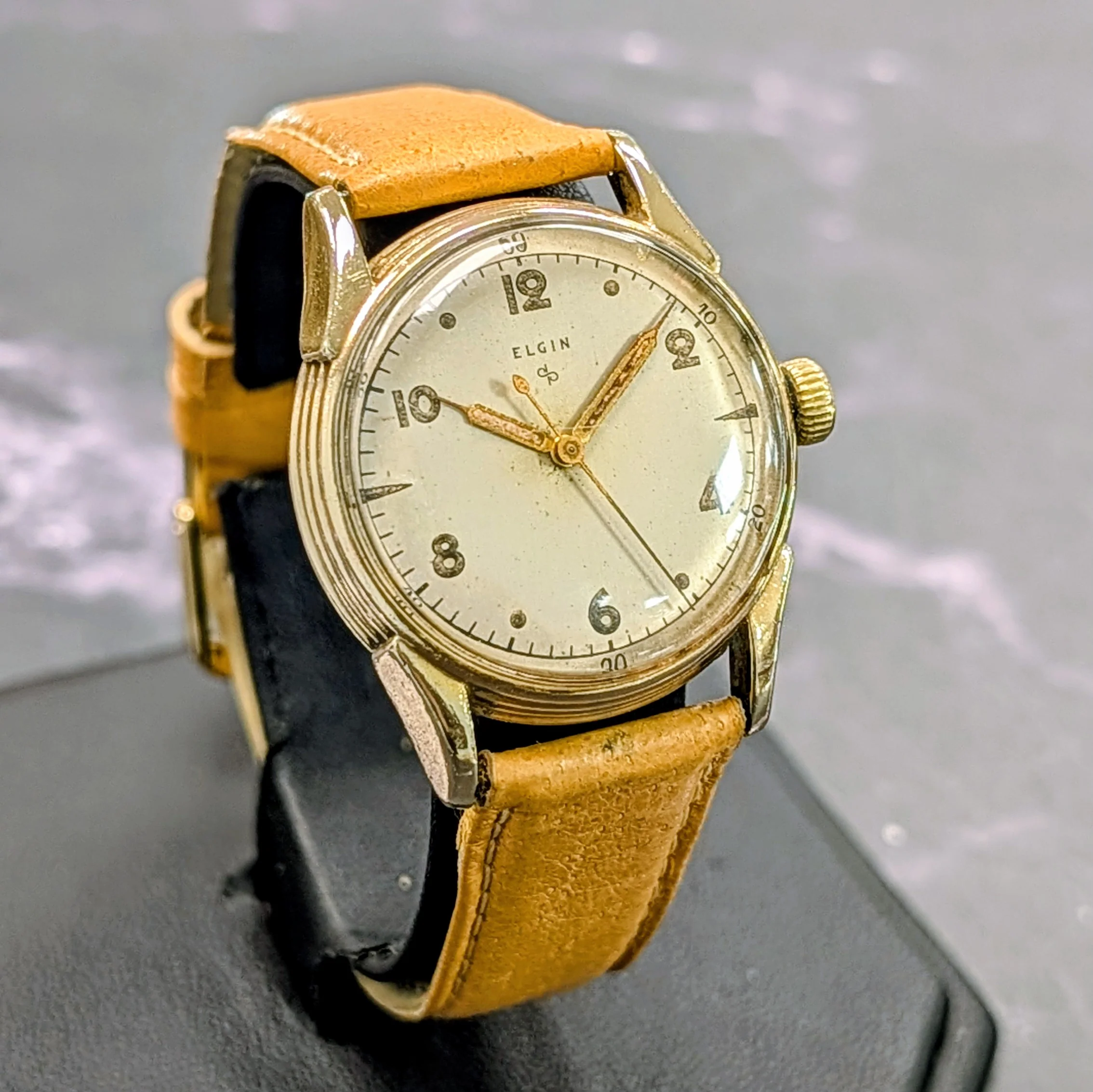 Vintage Elgin DuraPower Watch Round Stepped Case 10K GF 32mm Wristwatch - Image 2