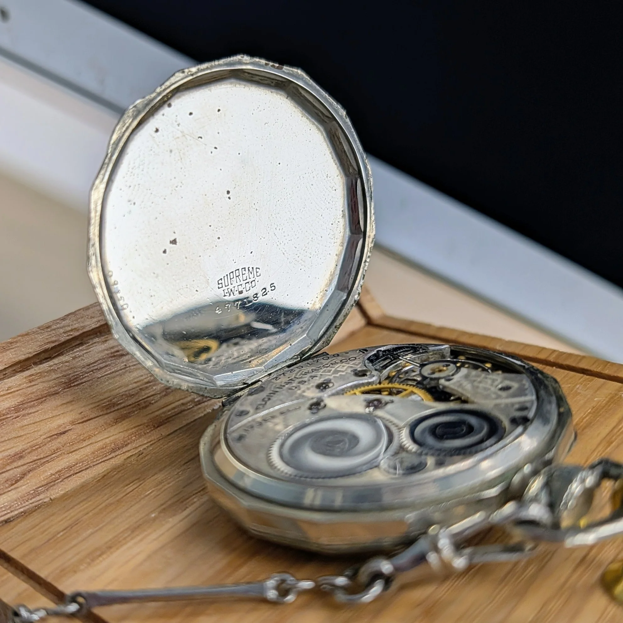 1925 Elgin Dress Pocket Watch – Grade 345 12s 17 Jewels Dodecagonal Case W/Chain - Image 12
