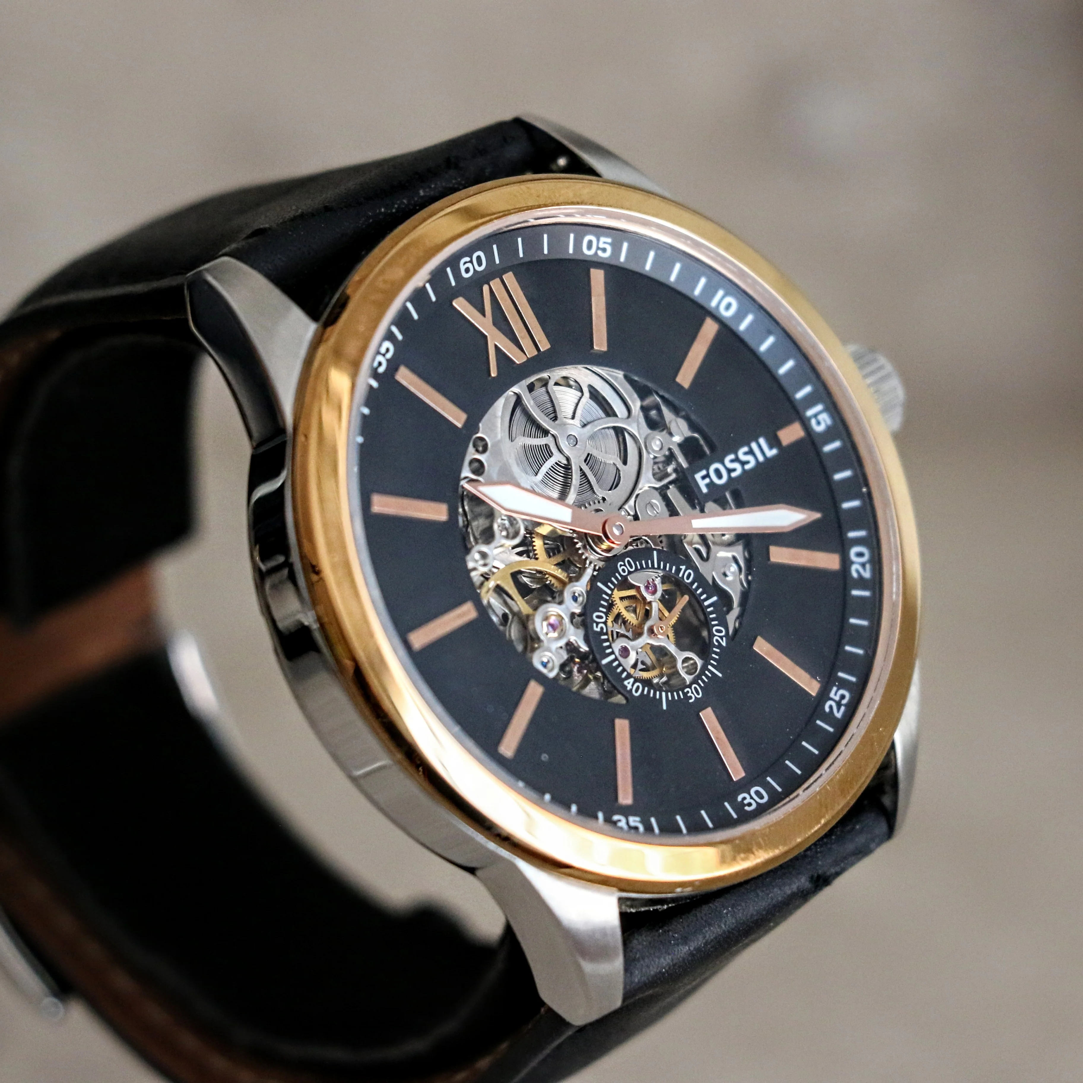 FOSSIL FLYNN Automatic Watch 22 Jewels 48mm Semi Skeleton Wristwatch Ref. BQ2216 - Image 8