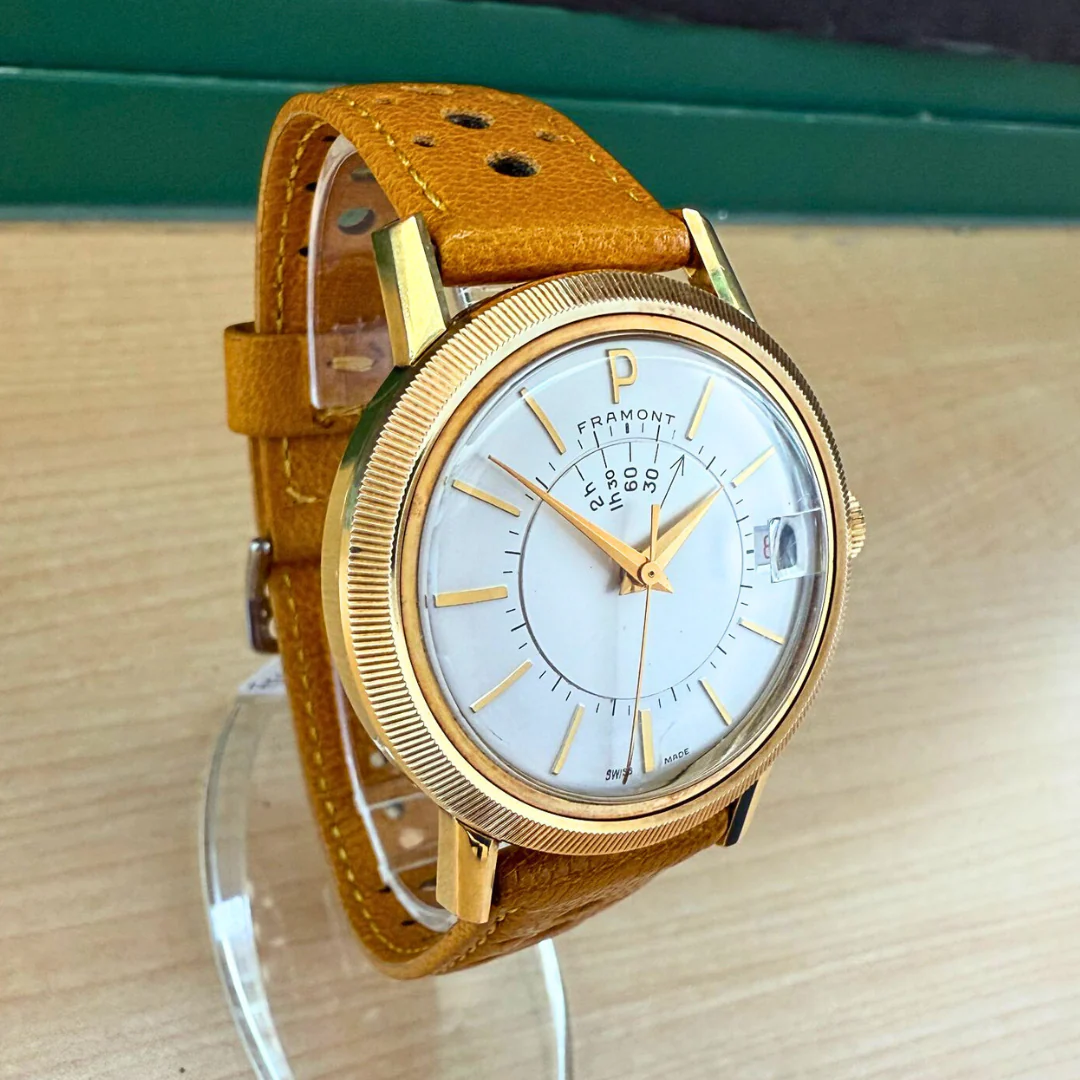 1960s FRAMONT Parking Alarm Wristwatch Date Indicator 36.5mm Swiss Watch - Image 7