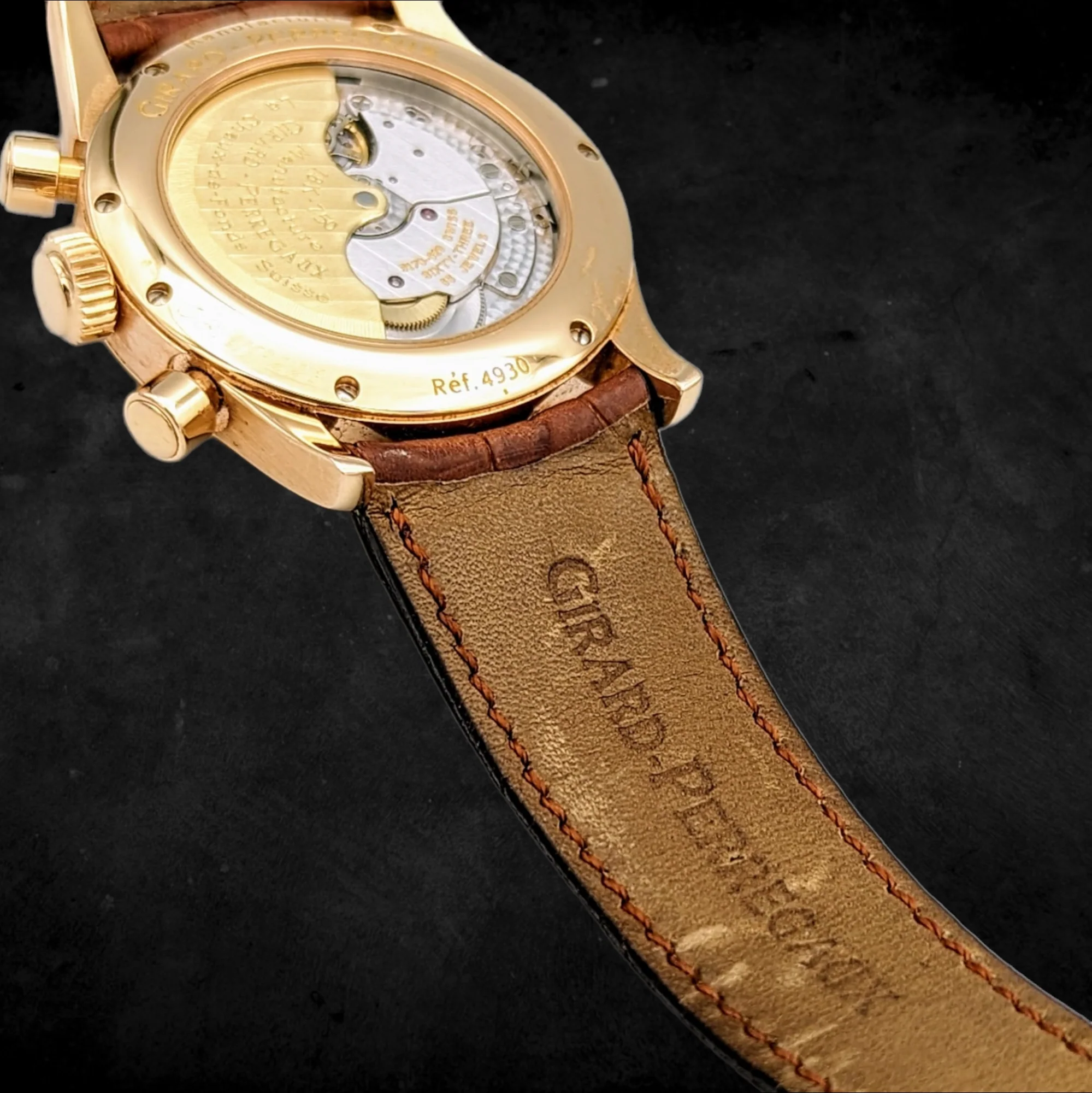 GIRARD-PERREGAUX Ref 4930 Chronograph Automatic Watch 18K Rose GOLD Wristwatch - Image 14