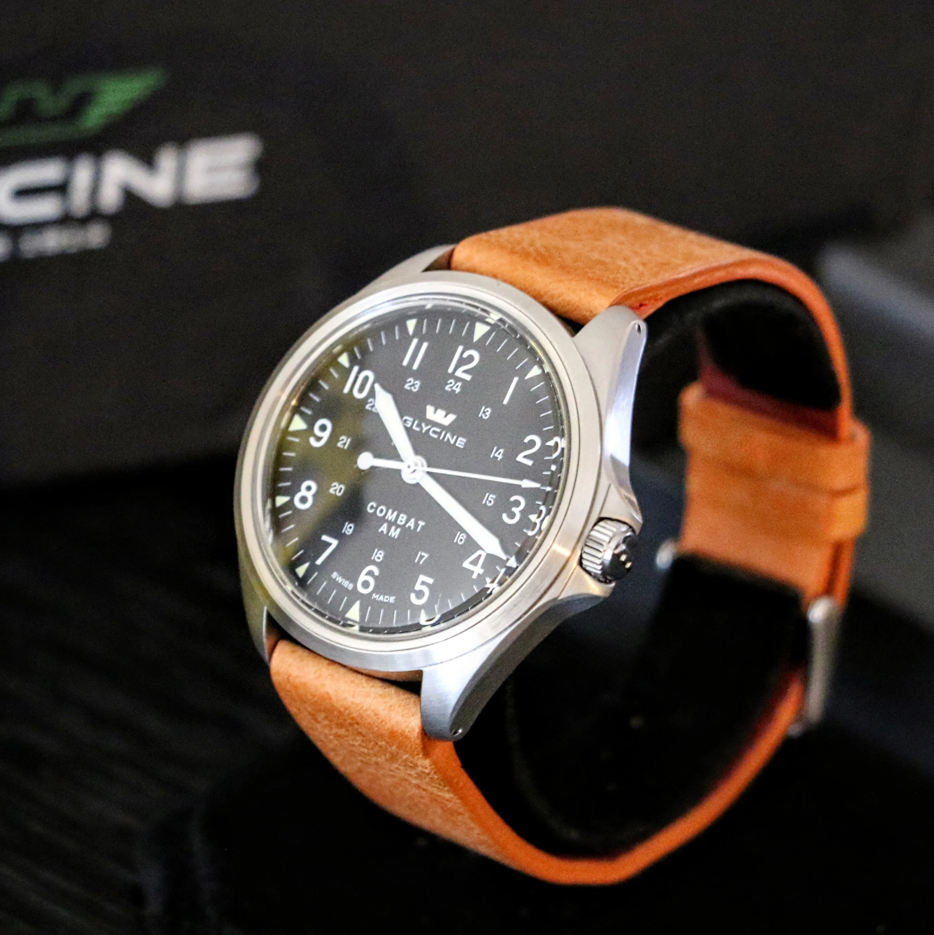 GLYCINE Combat AM Automatic Watch Ref GL0239 DEMO UNIT NEAR NOS! 2 STRAPS - Image 3