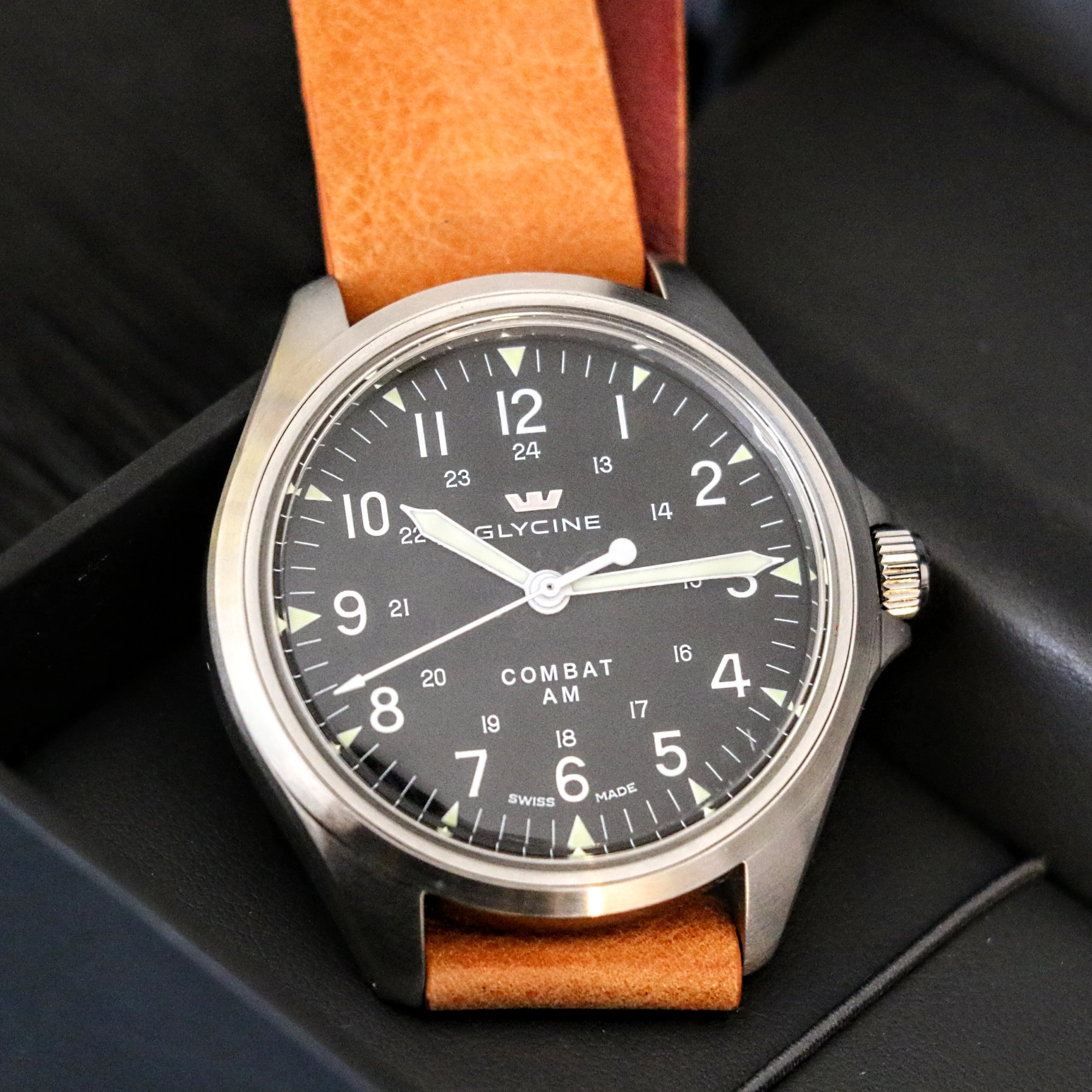GLYCINE Combat AM Automatic Watch Ref GL0239 DEMO UNIT NEAR NOS! 2 STRAPS - Image 5