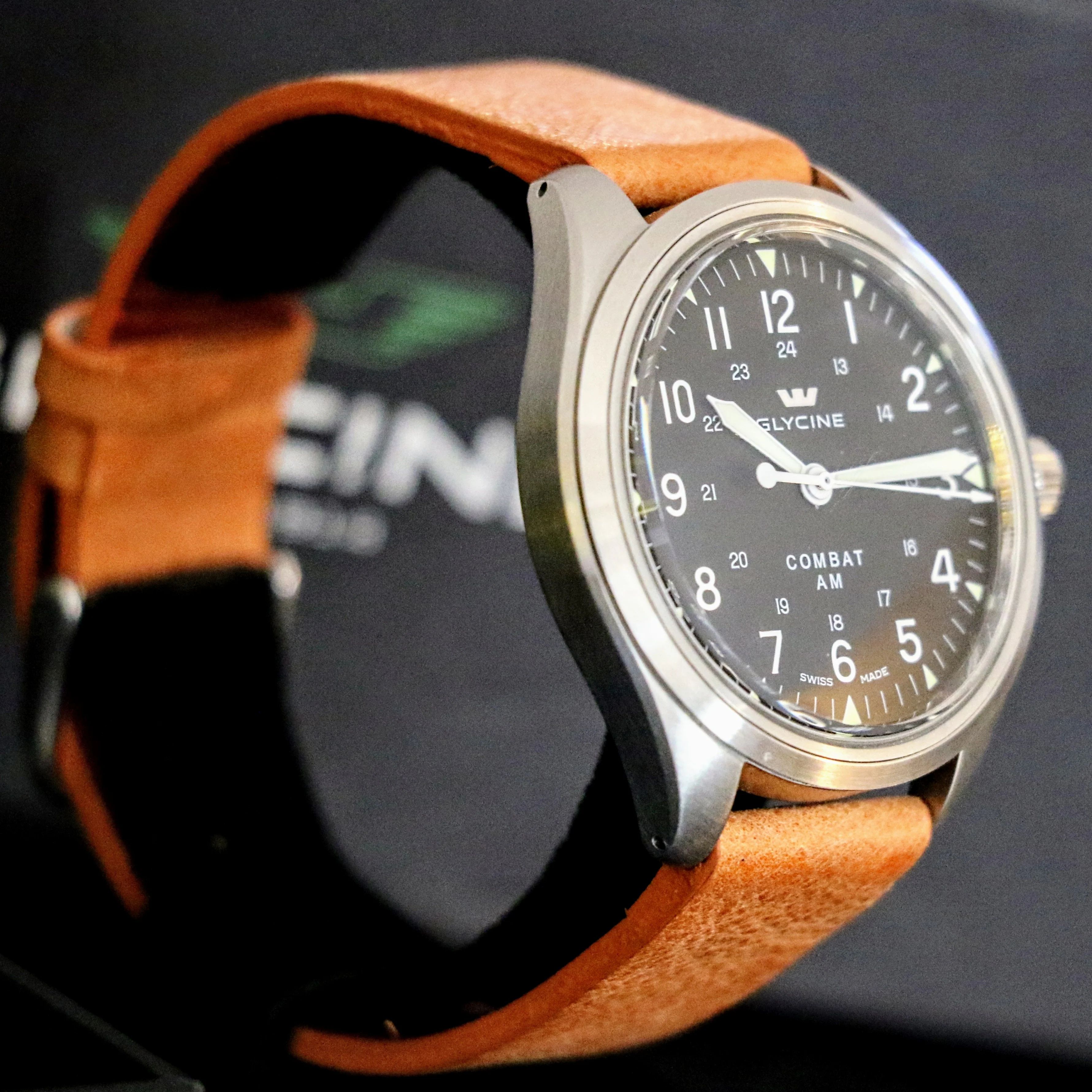 GLYCINE Combat AM Automatic Watch Ref GL0239 DEMO UNIT NEAR NOS! 2 STRAPS - Image 6