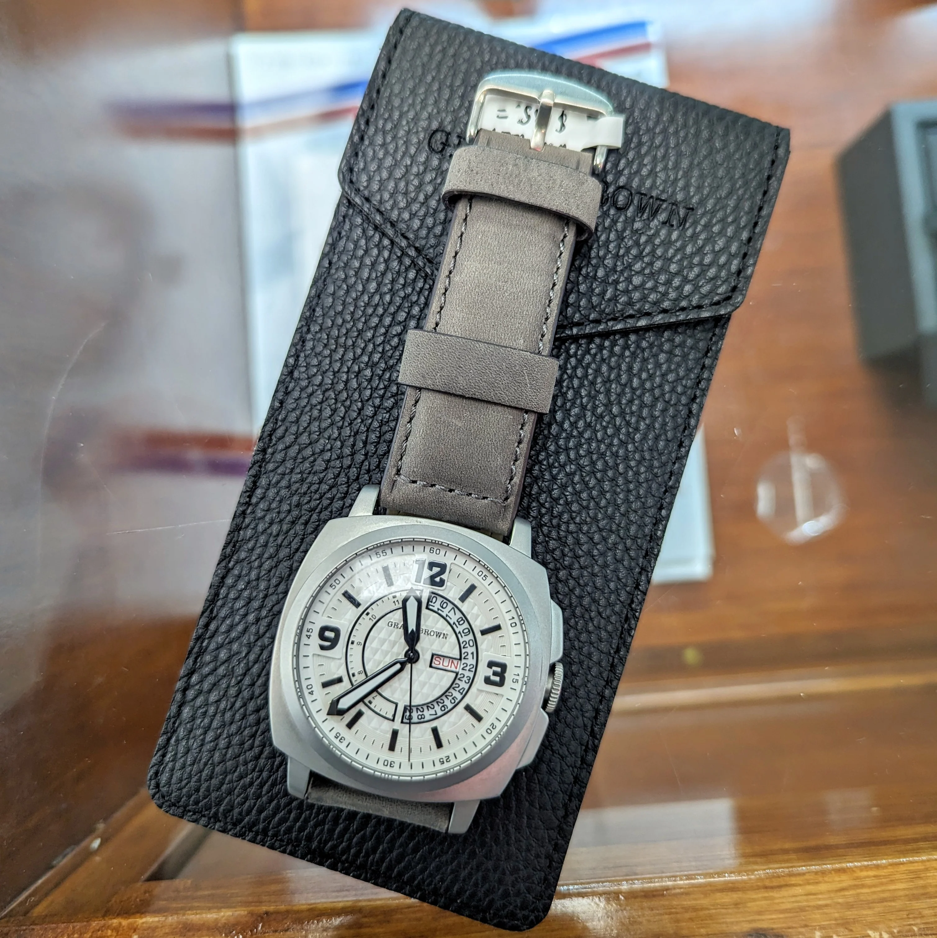 GRANT BROWN Watch Day/Date Indicator Ref. 9414C Stainless Steel Quartz Wristwatch ALL Original - Image 13