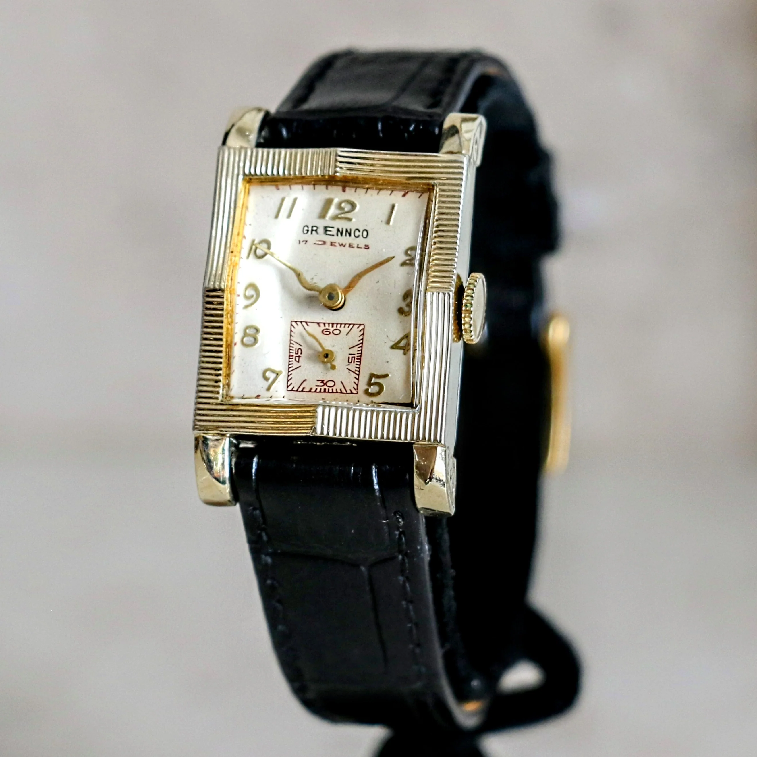 Vintage GRENNCO By AUREOLE Watch Fancy Case 17 Jewels Swiss Made Wristwatch - Image 2