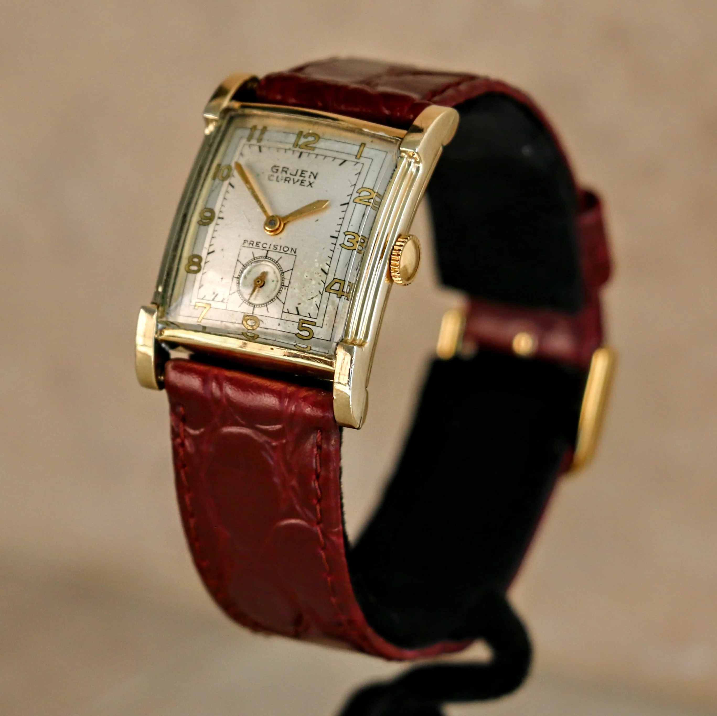 GRUEN CURVEX Precision Watch Cal. 440 17 Jewels 10K GF Wristwatch - Image 2