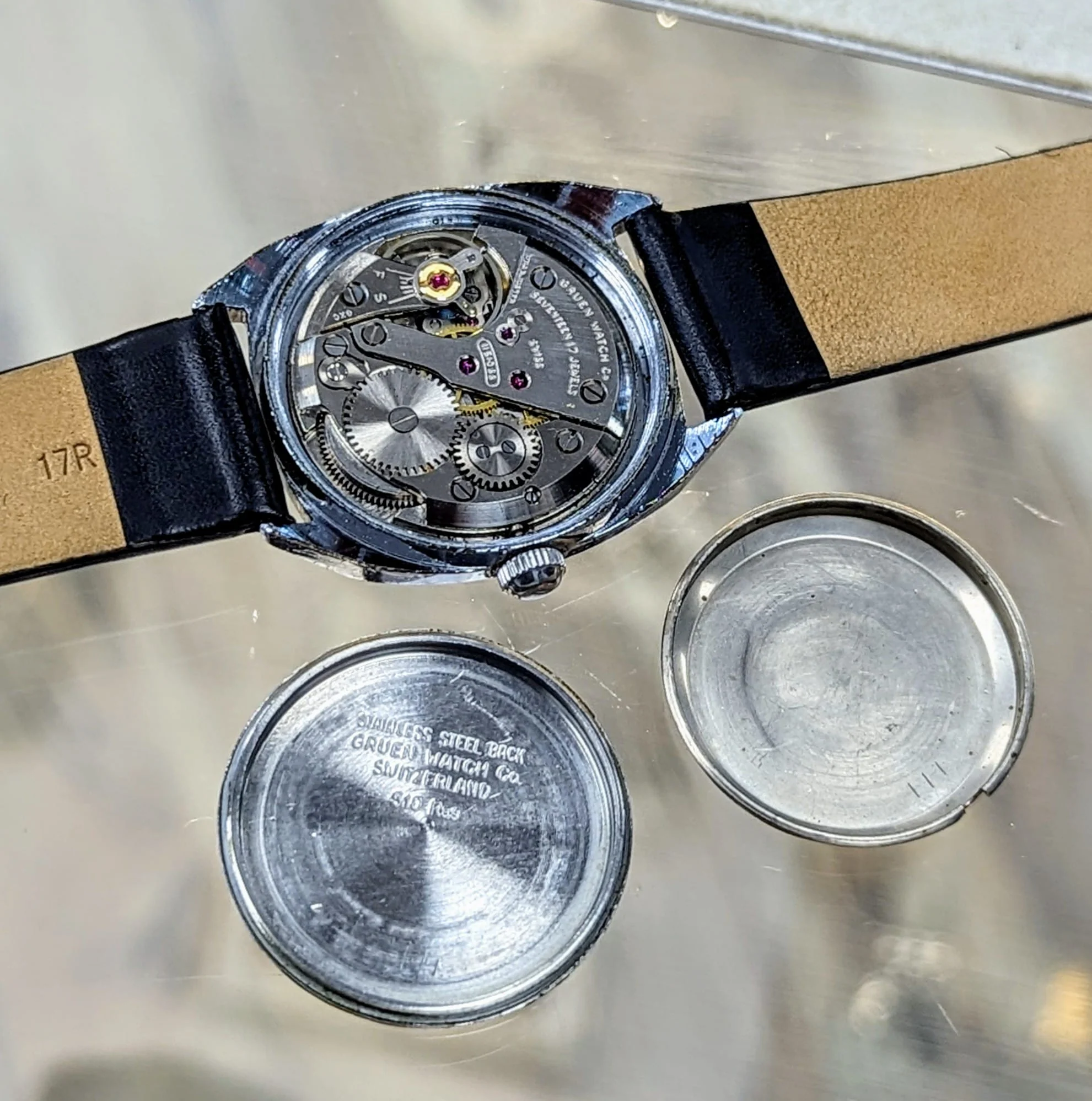 GRUEN Precision Watch 17 Jewels Cal. N510SS Fancy Cushion Case Swiss Wristwatch - Image 12