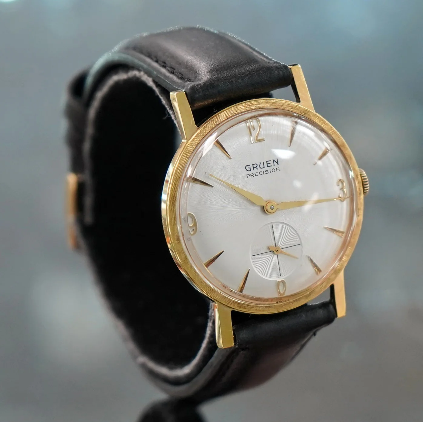 Gruen Precision Watch Cal. N510 17 Jewels Fancy Textured Fixed Bezel - 007 Style - Image 6