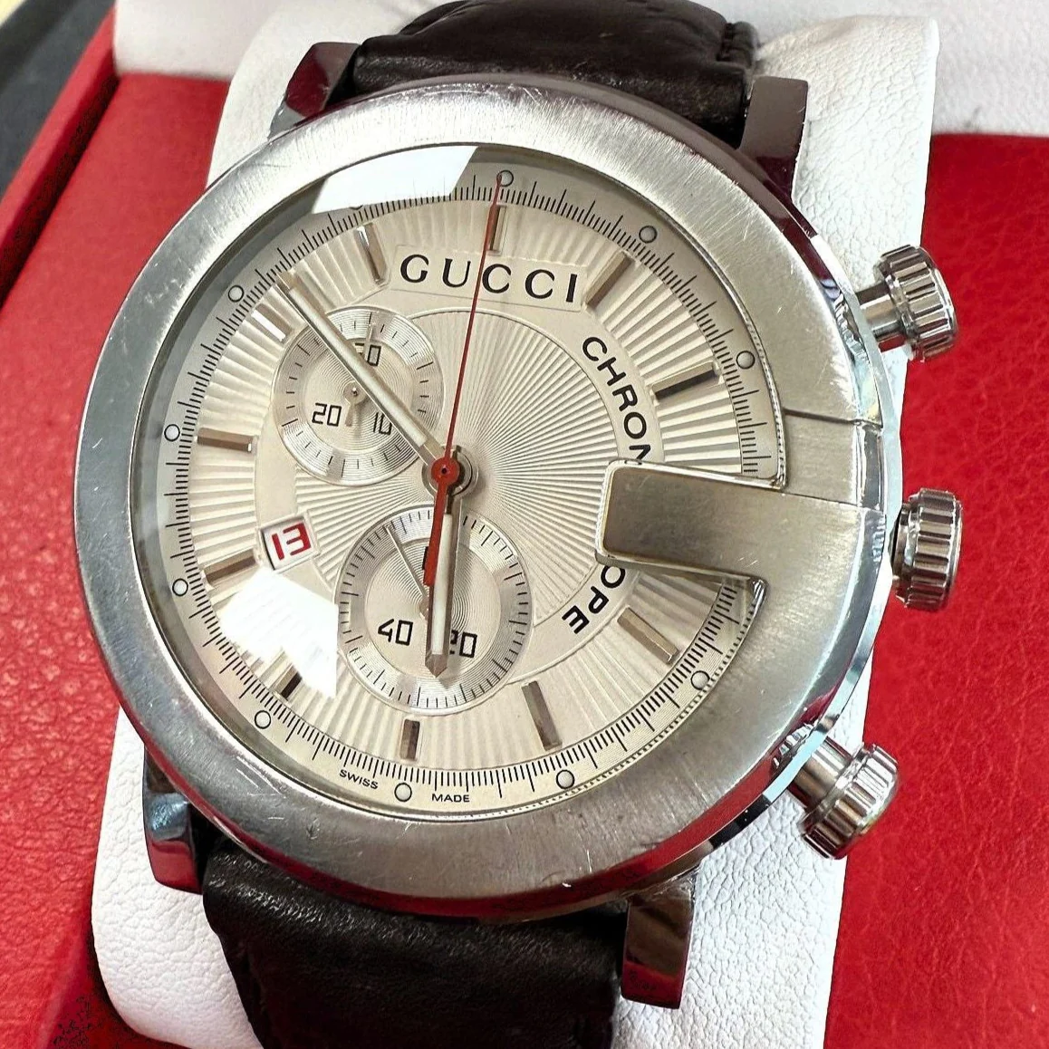 GUCCI Chronoscope Watch 101M Quartz Chronograph 44mm Date â Original Strap - Image 3