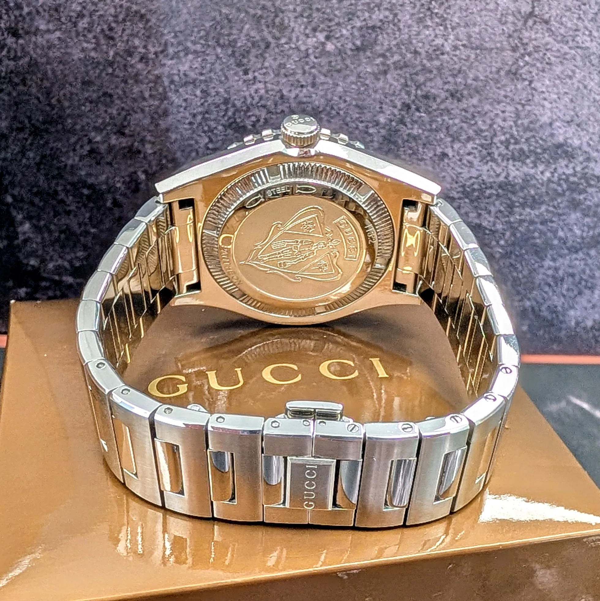 Gucci Pantheon Automatic Watch YA115212 44mm Swiss Made ALL S.S. - Full Set - Image 13