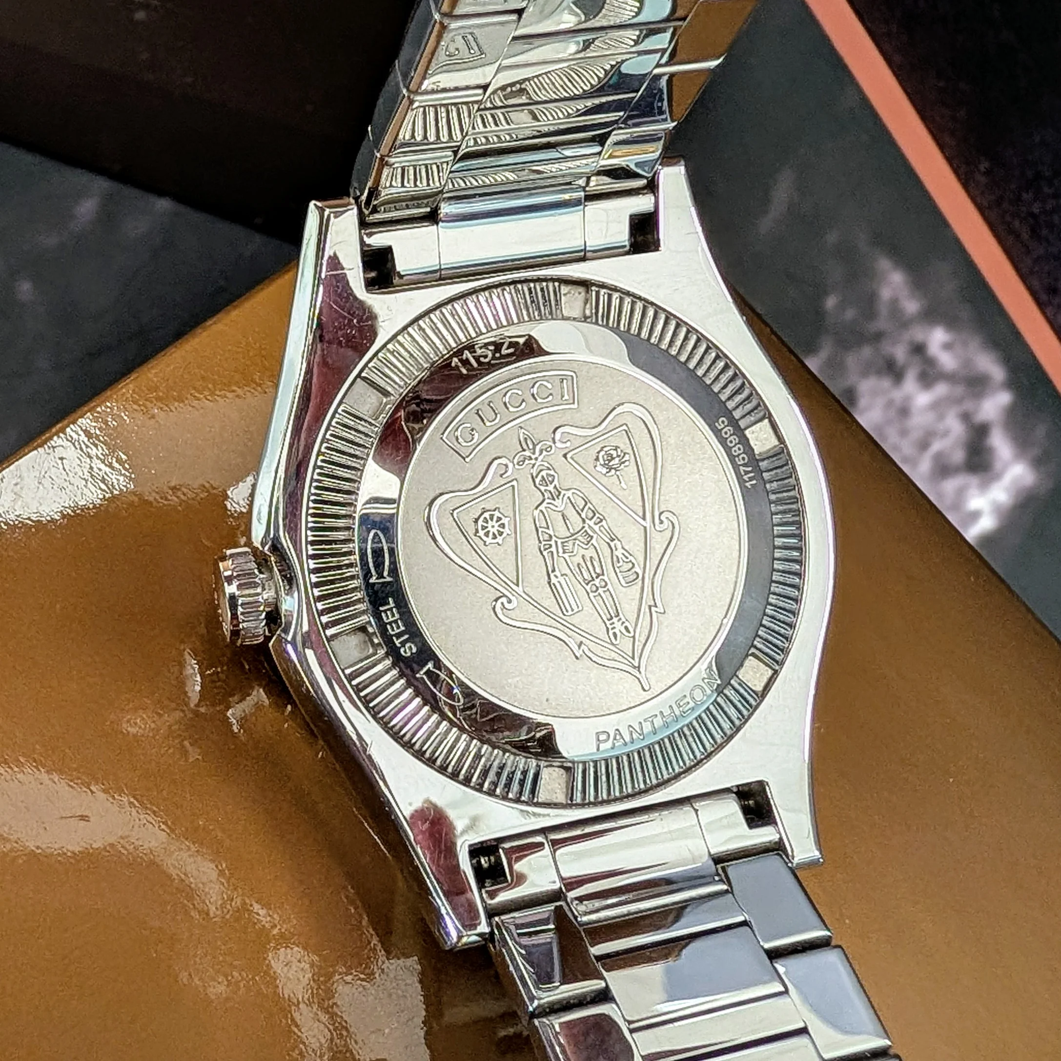 Gucci Pantheon Automatic Watch YA115212 44mm Swiss Made ALL S.S. - Full Set - Image 16