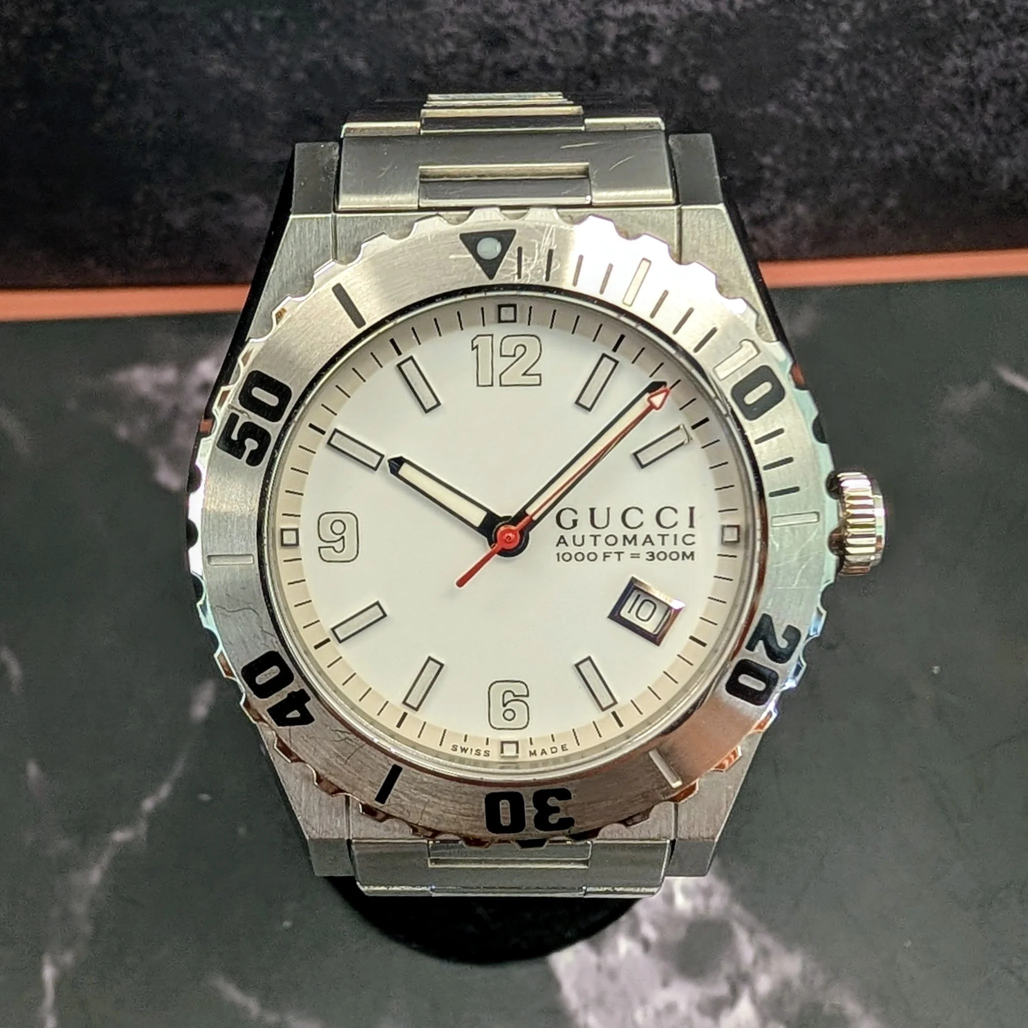 Gucci Pantheon Automatic Watch YA115212 44mm Swiss Made ALL S.S. - Full Set - Image 4