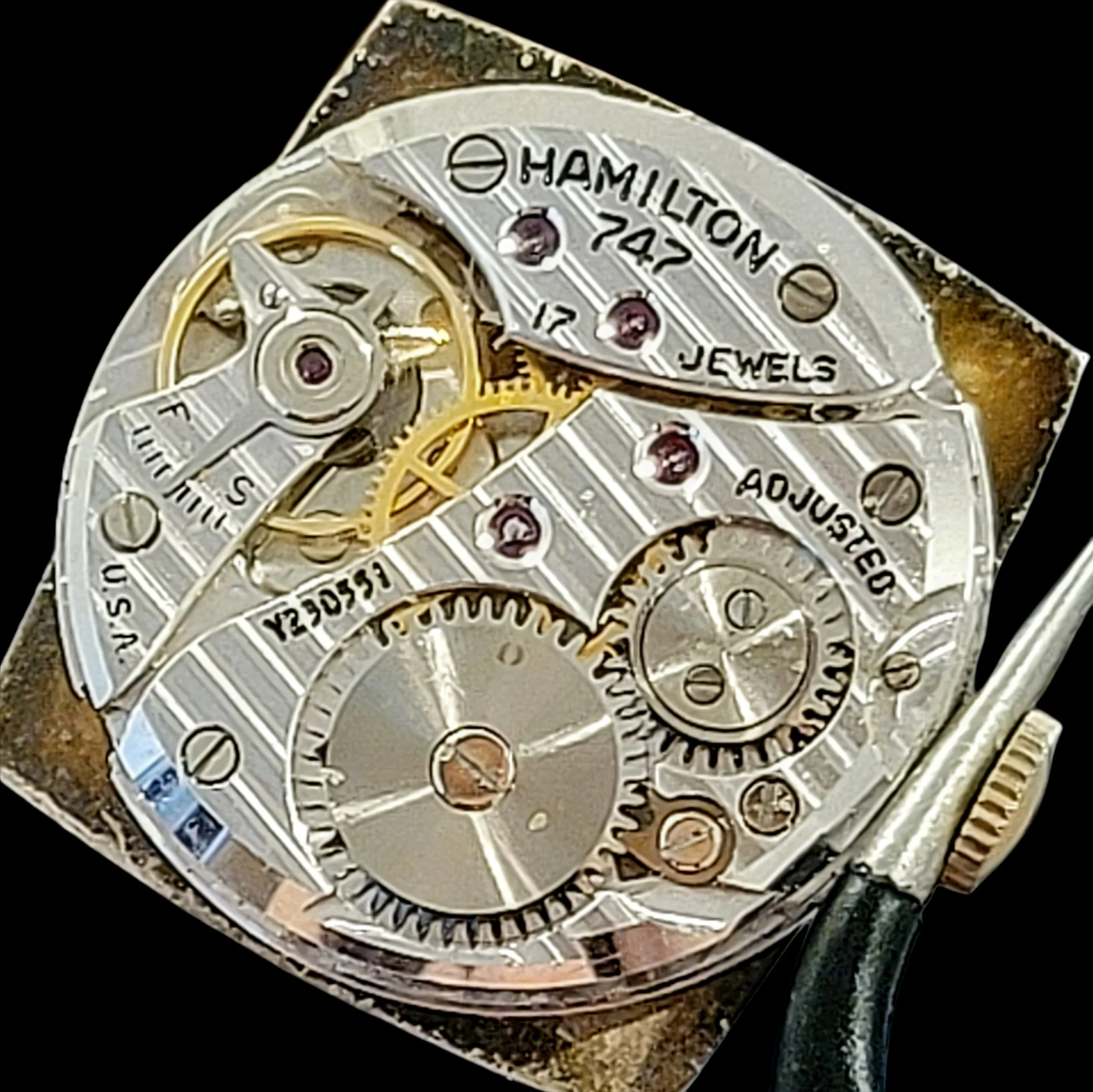 HAMILTON 1950 Dunham Watch 17 Jewels Grade 747 U.S.A. Made - Image 9