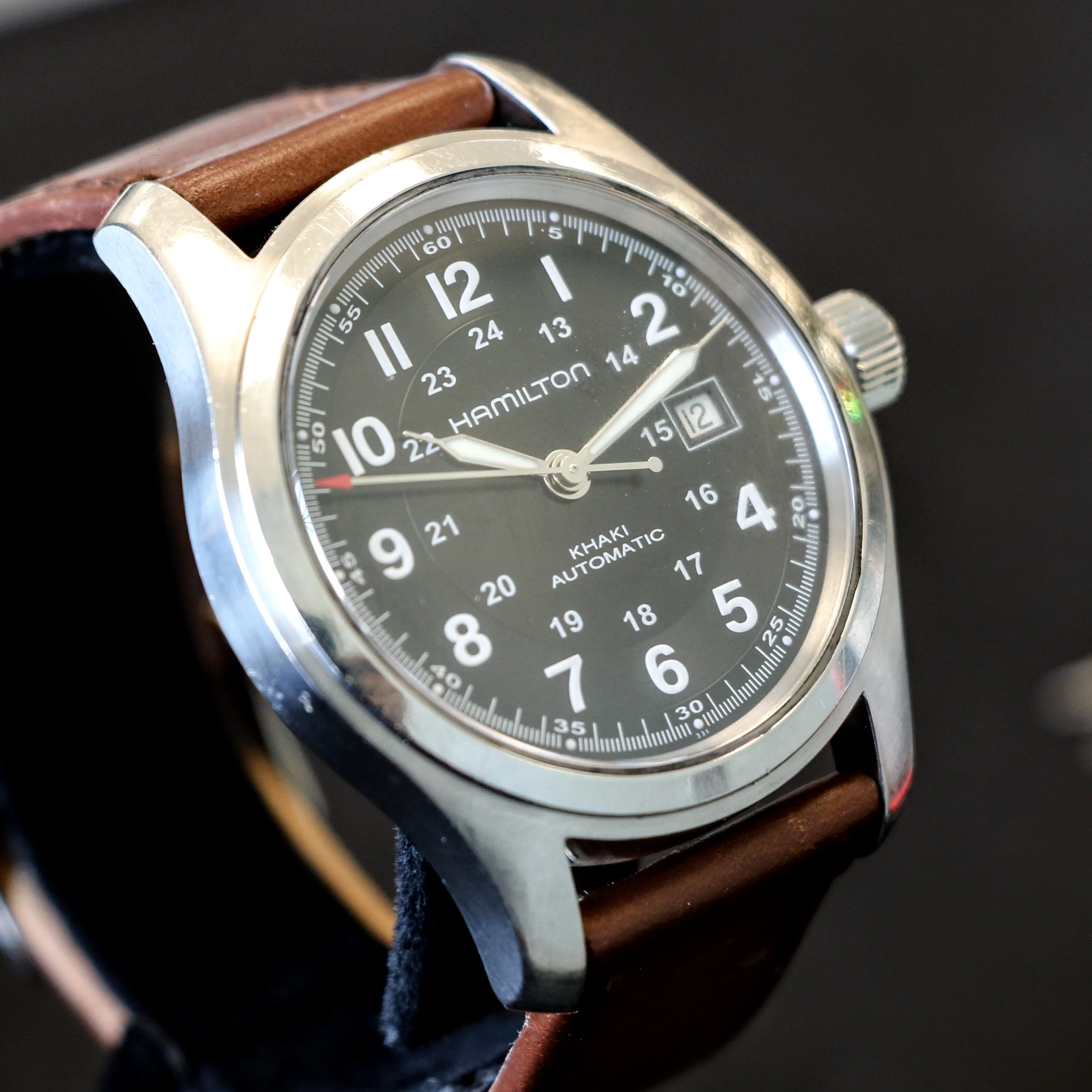 HAMILTON Khaki Field Automatic 42mm Watch H705450 ETA 2824-2 24-Hour Dial Wristwatch - Image 4